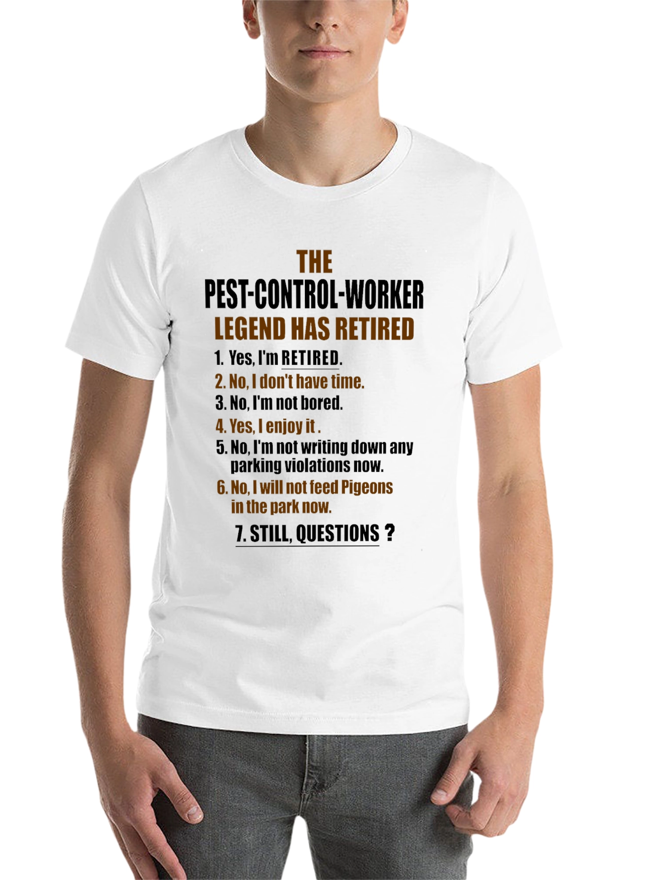 Black Retired Pest Control Legend T-Shirt view 14