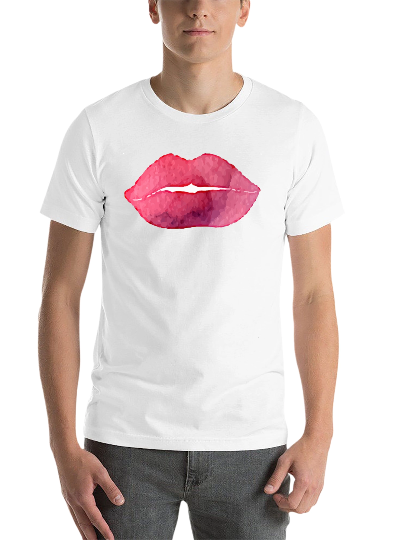 Black Bold Lips Graphic T-Shirt - Black view 14