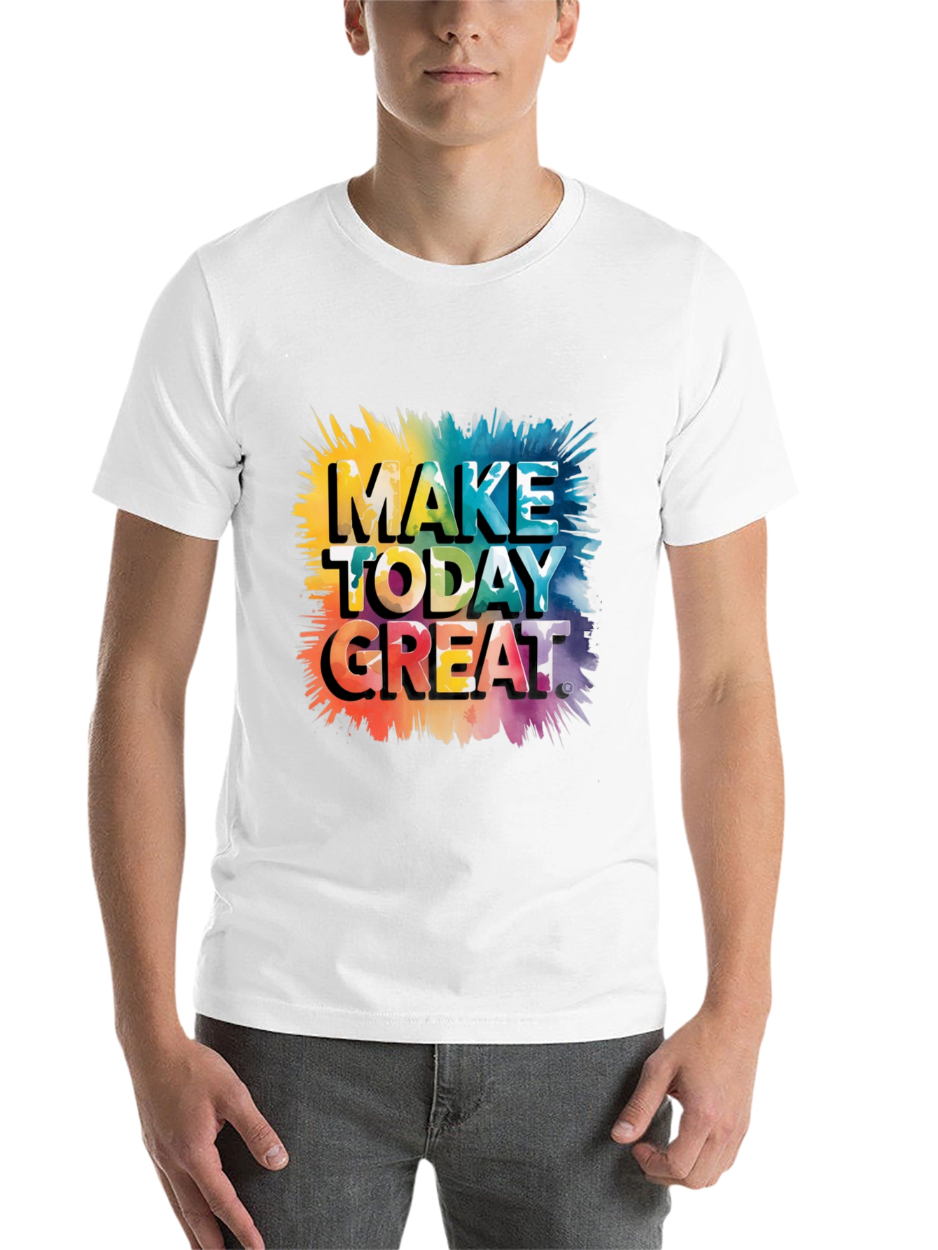 Black Make Today Great Graphic Tee - Black Cotton Blend view 14