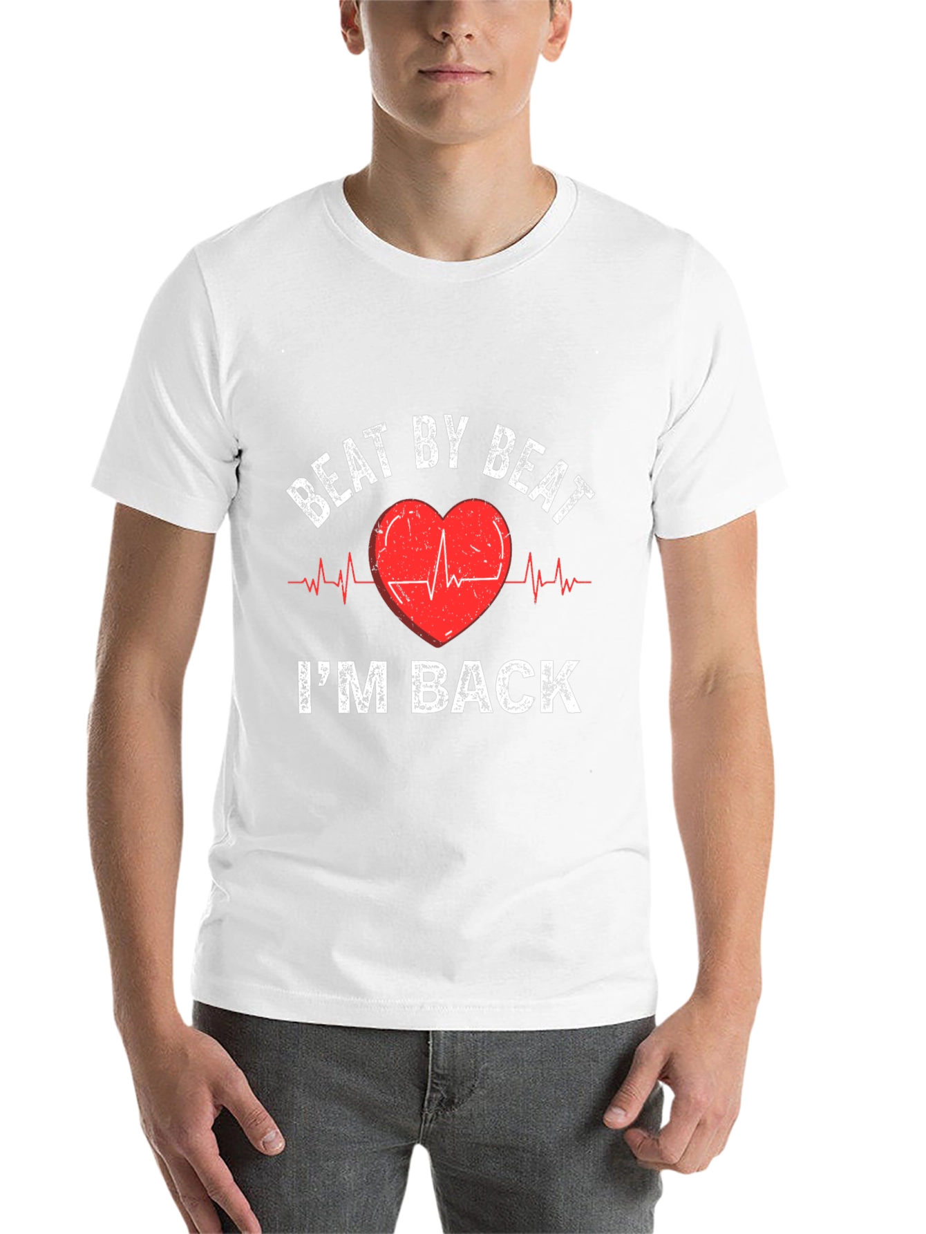Black Beat By Beat I'm Back Heartbeat T-Shirt view 14