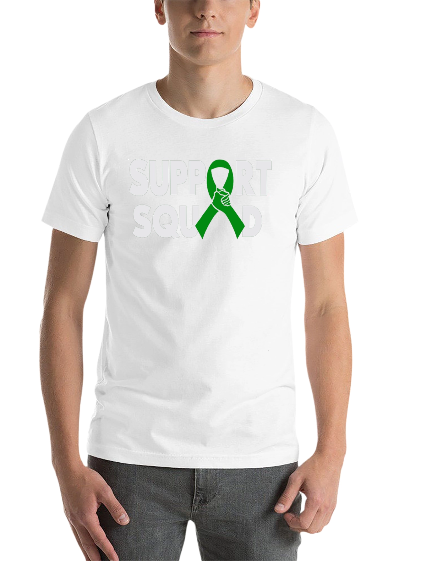 Black Support Squad Green Ribbon Graphic T-Shirt view 14