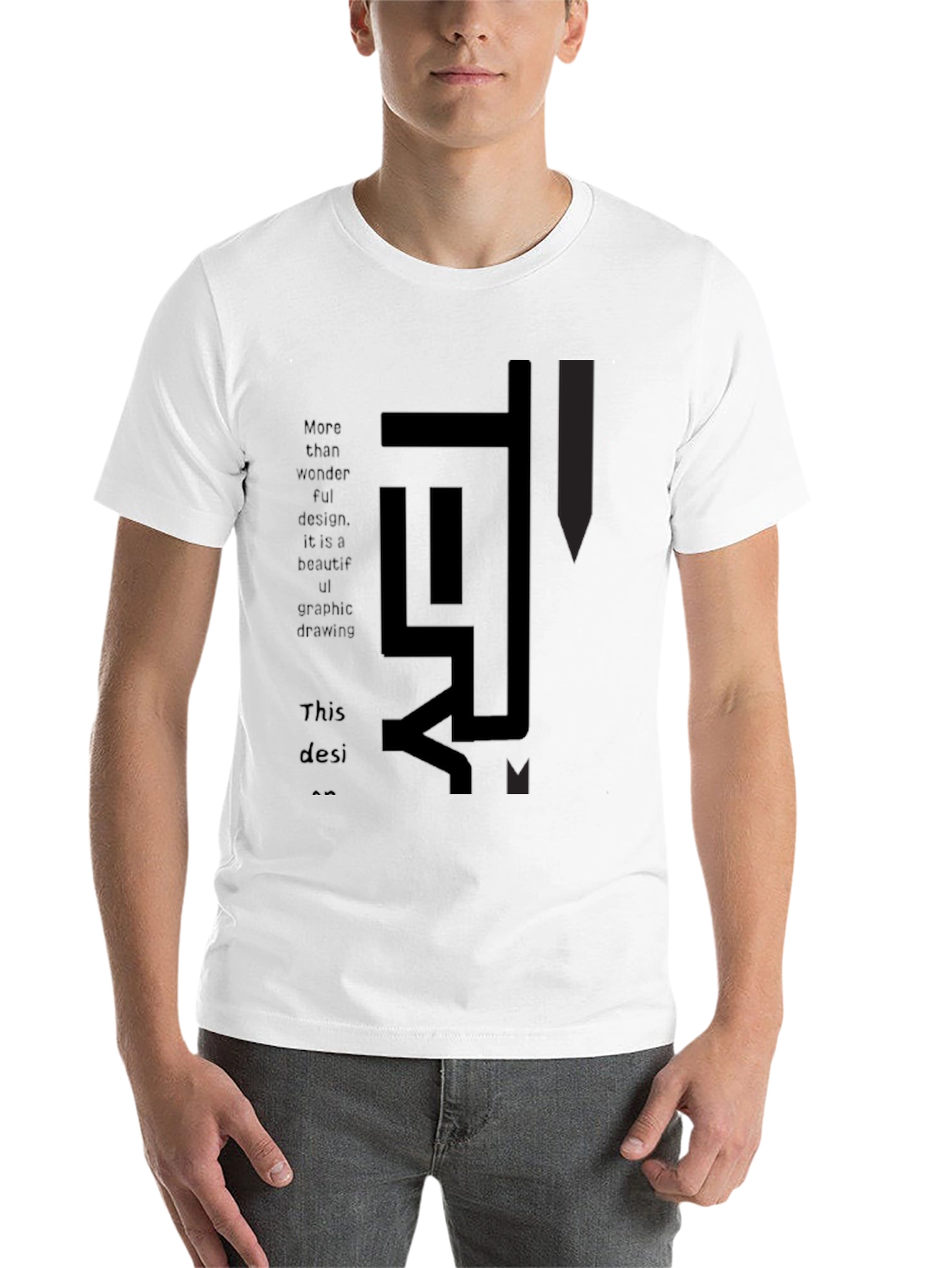 Abstract Graphic Print Black T-Shirt - 14