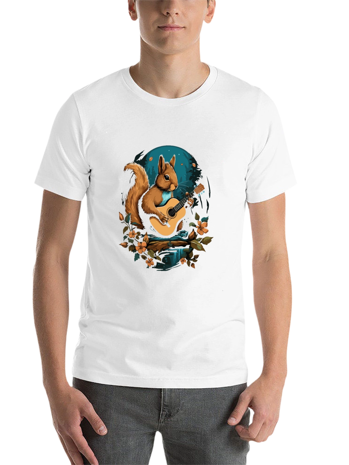 Black Squirrel Guitarist Graphic T-Shirt view 14
