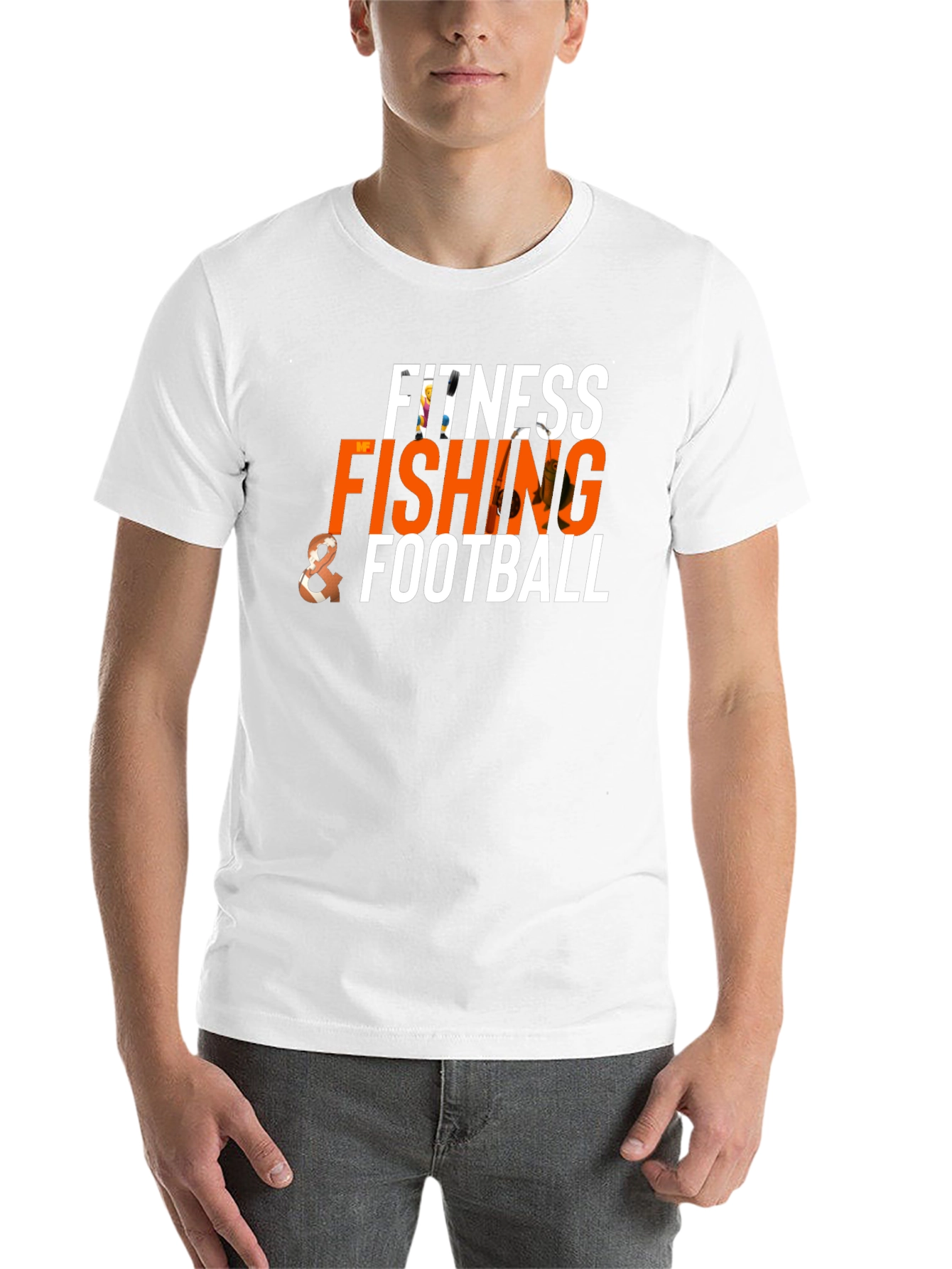 Black Fitness Fishing & Football Graphic Tee view 14