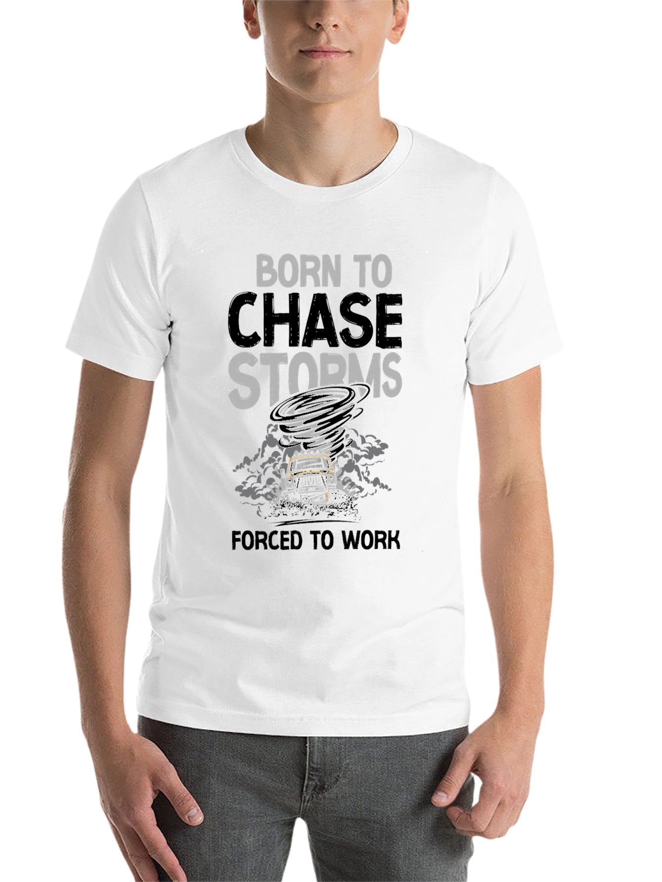 Black Born to Chase Storms T-Shirt view 14