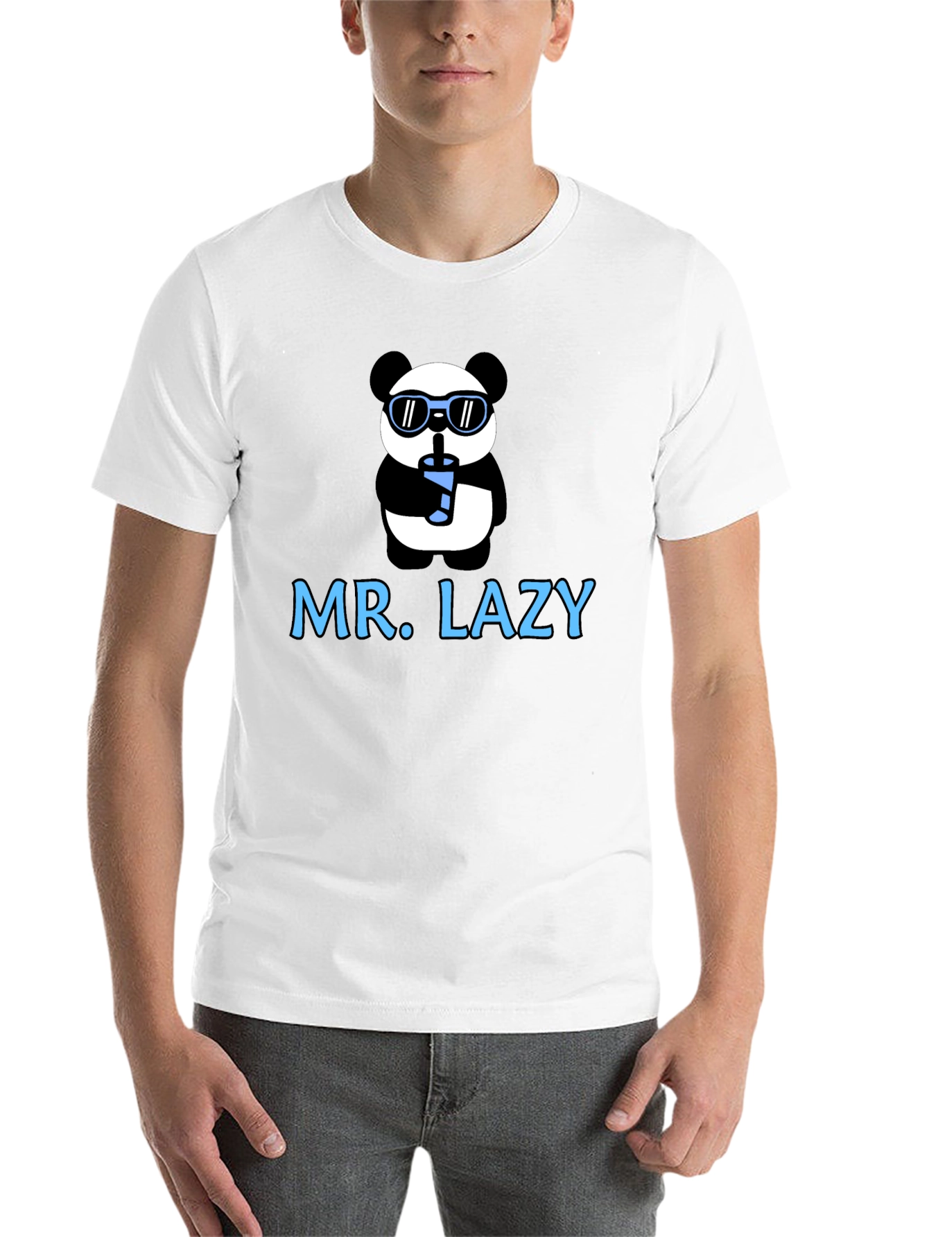 Black Mr. Lazy Panda Graphic T-Shirt view 14