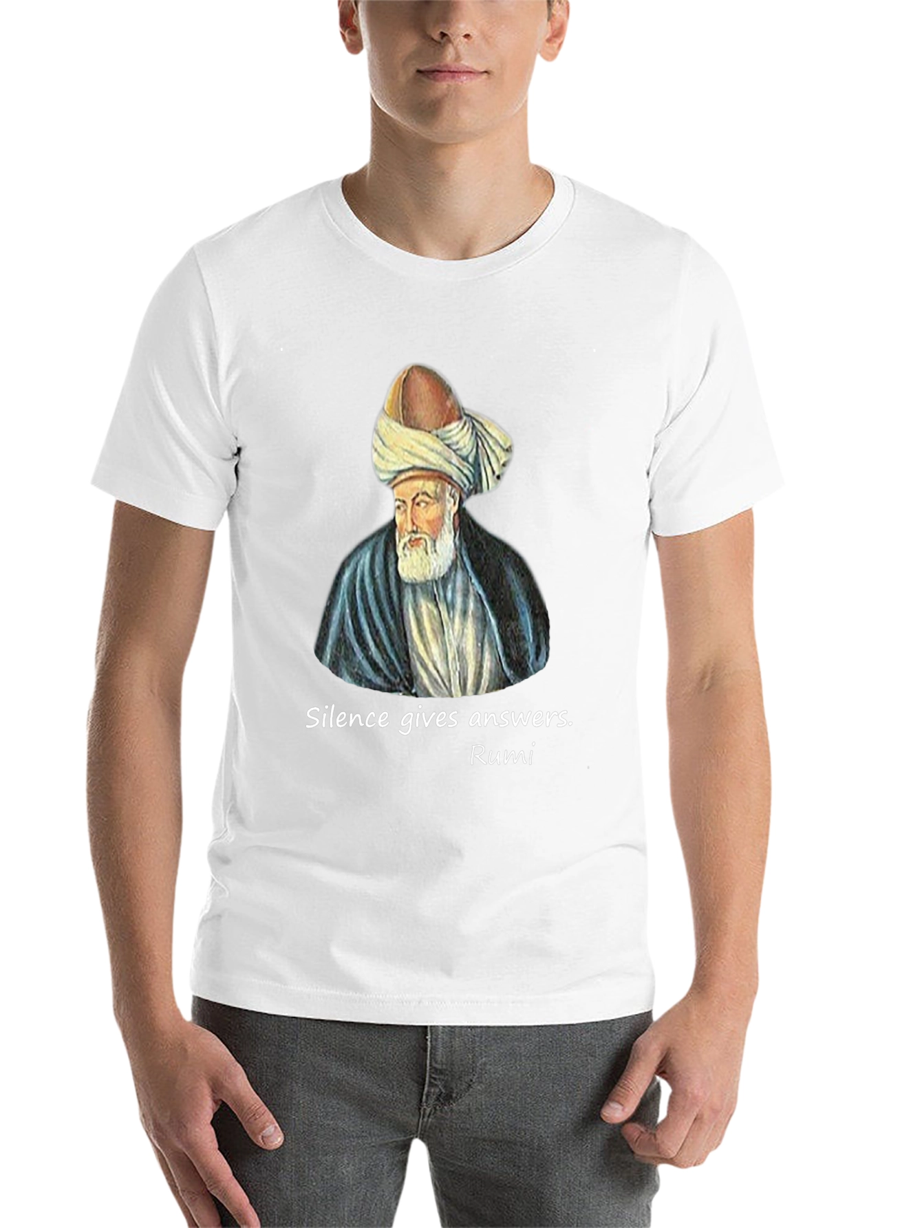 Rumi Quote Graphic T-Shirt - Silence Gives Answers - 14