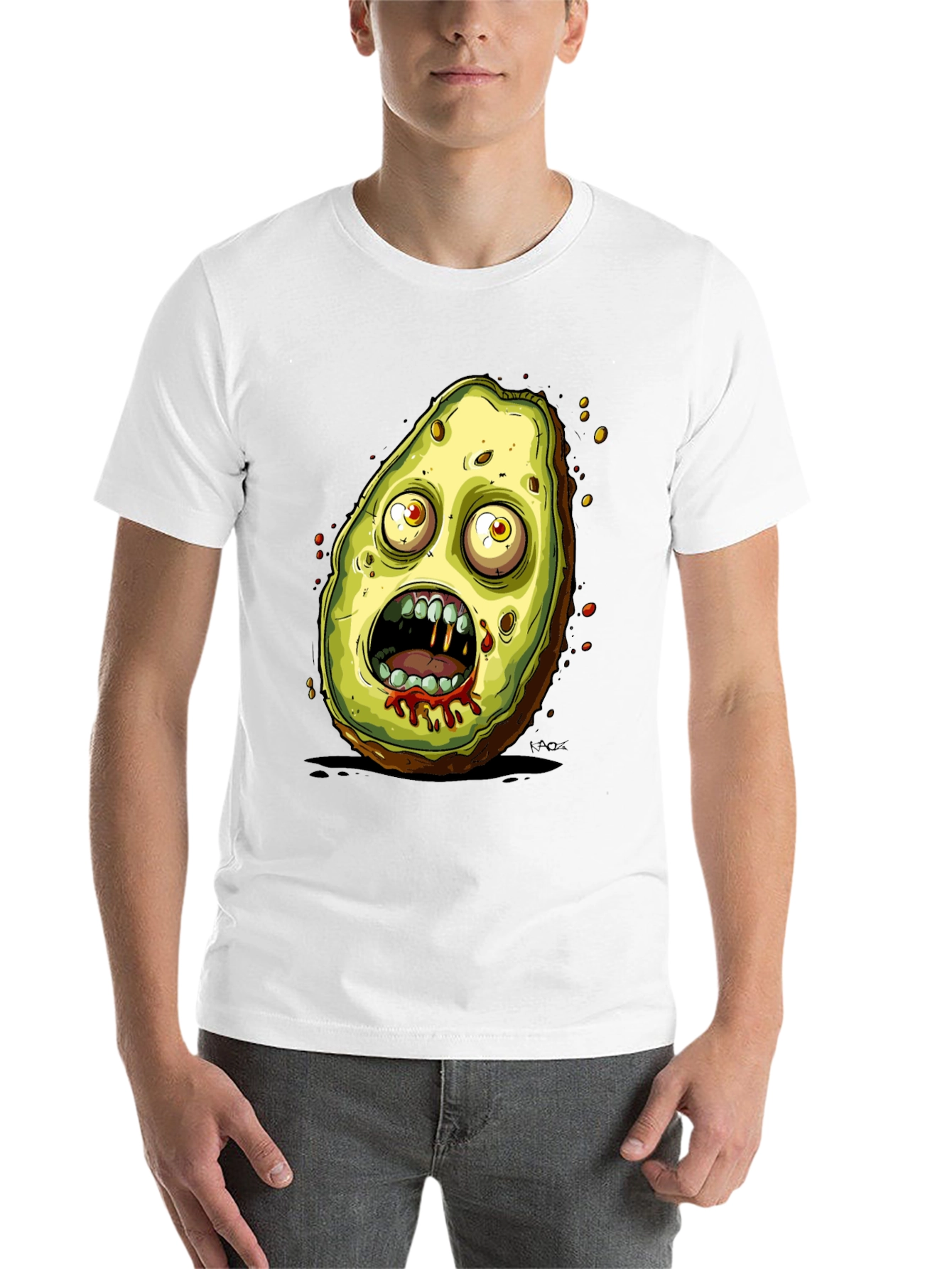 Black Zombie Avocado Graphic Tee - Black view 14