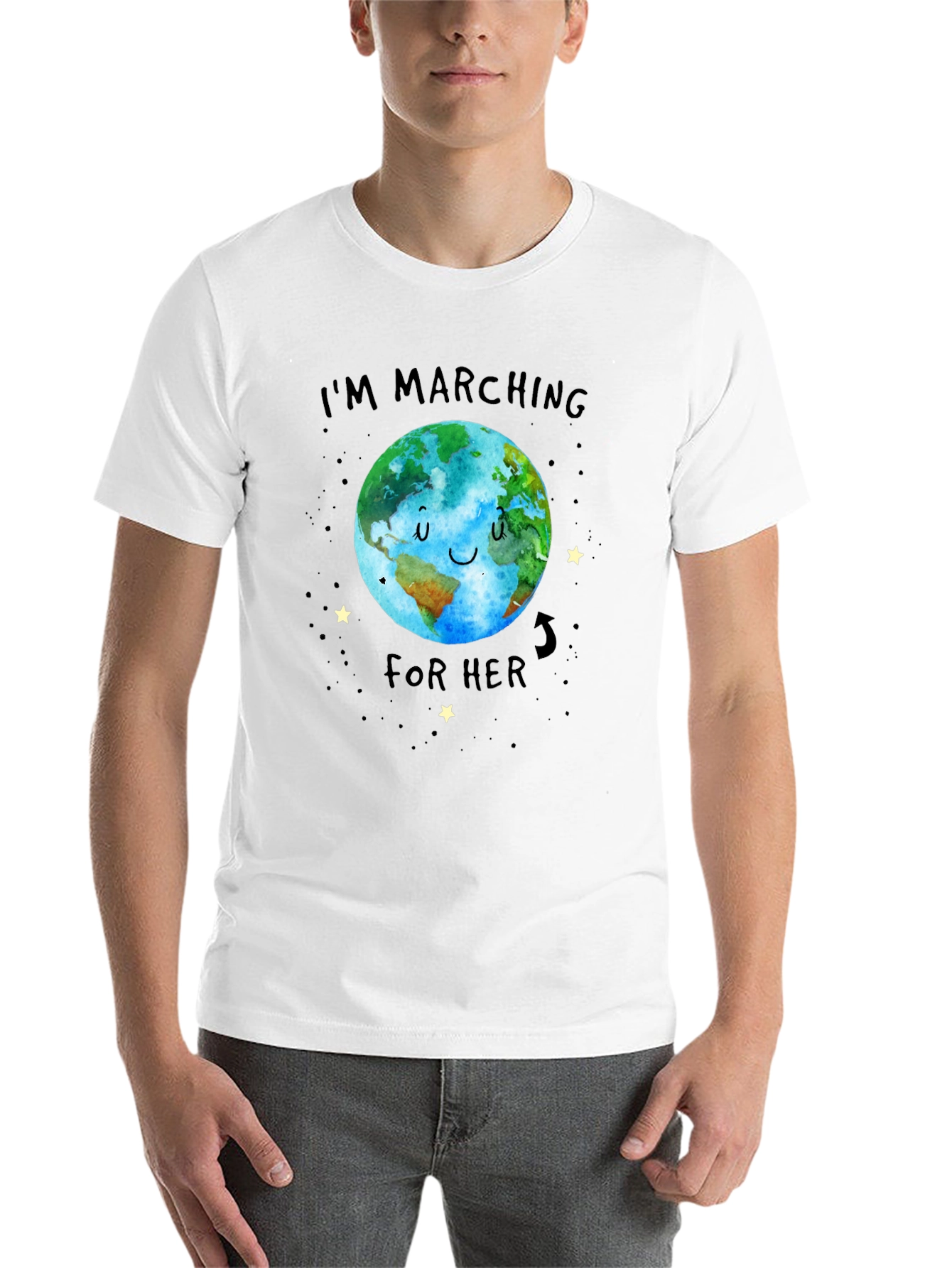 Black I'm Marching For Her Earth Graphic Tee view 14