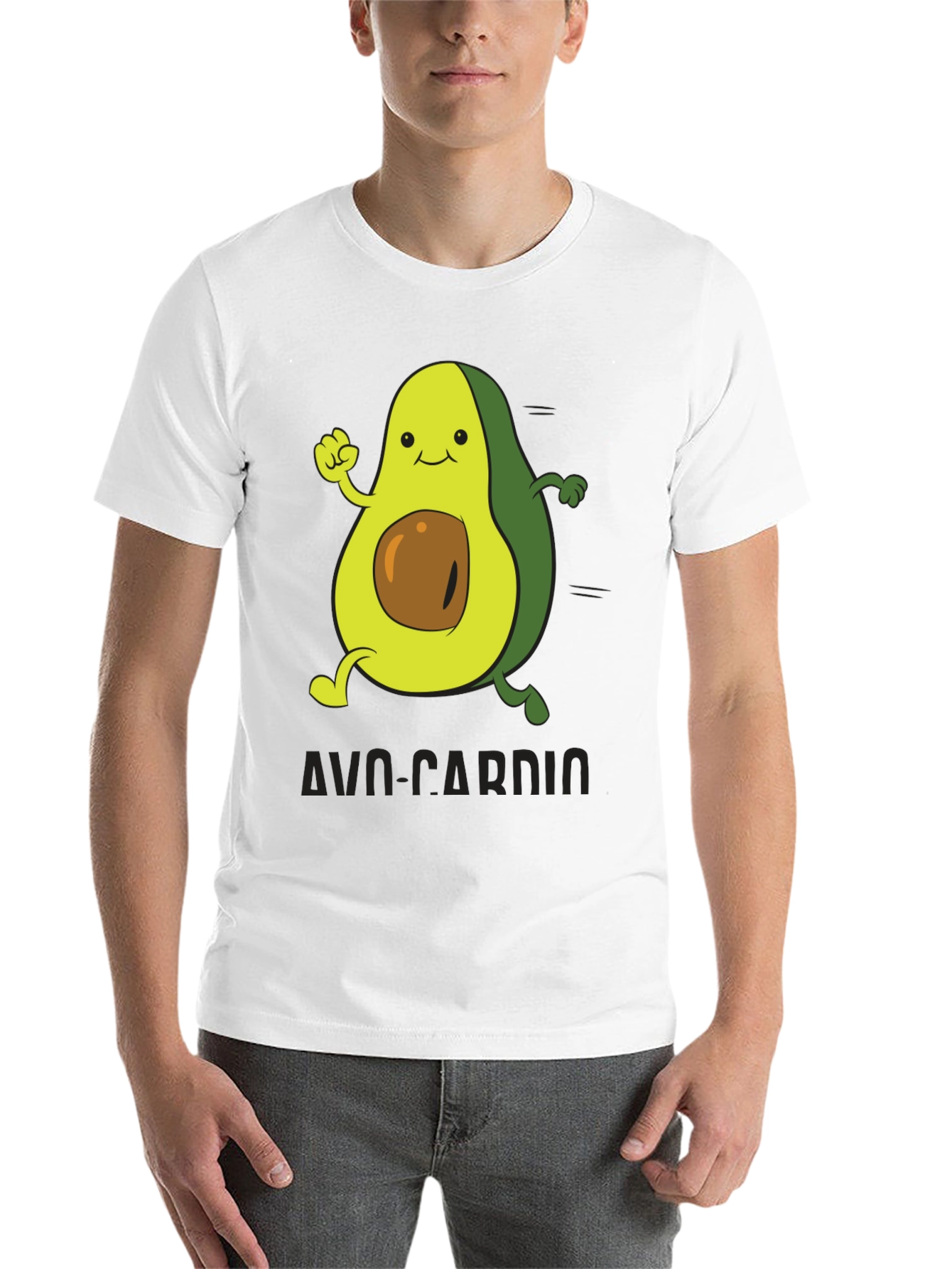 Black Avo-Cardio T-Shirt - Avocado Fitness Tee view 14