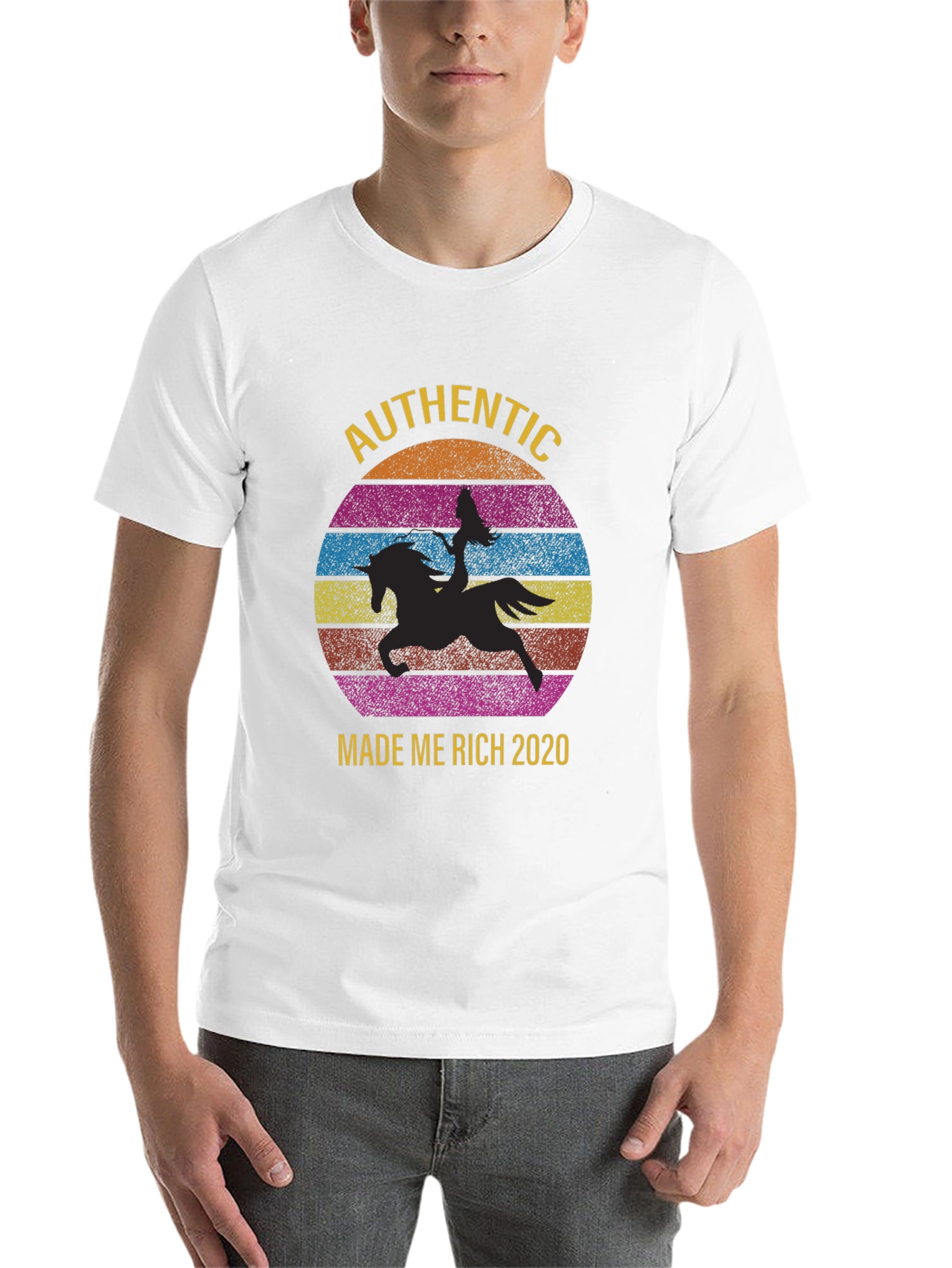 Black Authentic Made Me Rich 2020 T-Shirt view 14