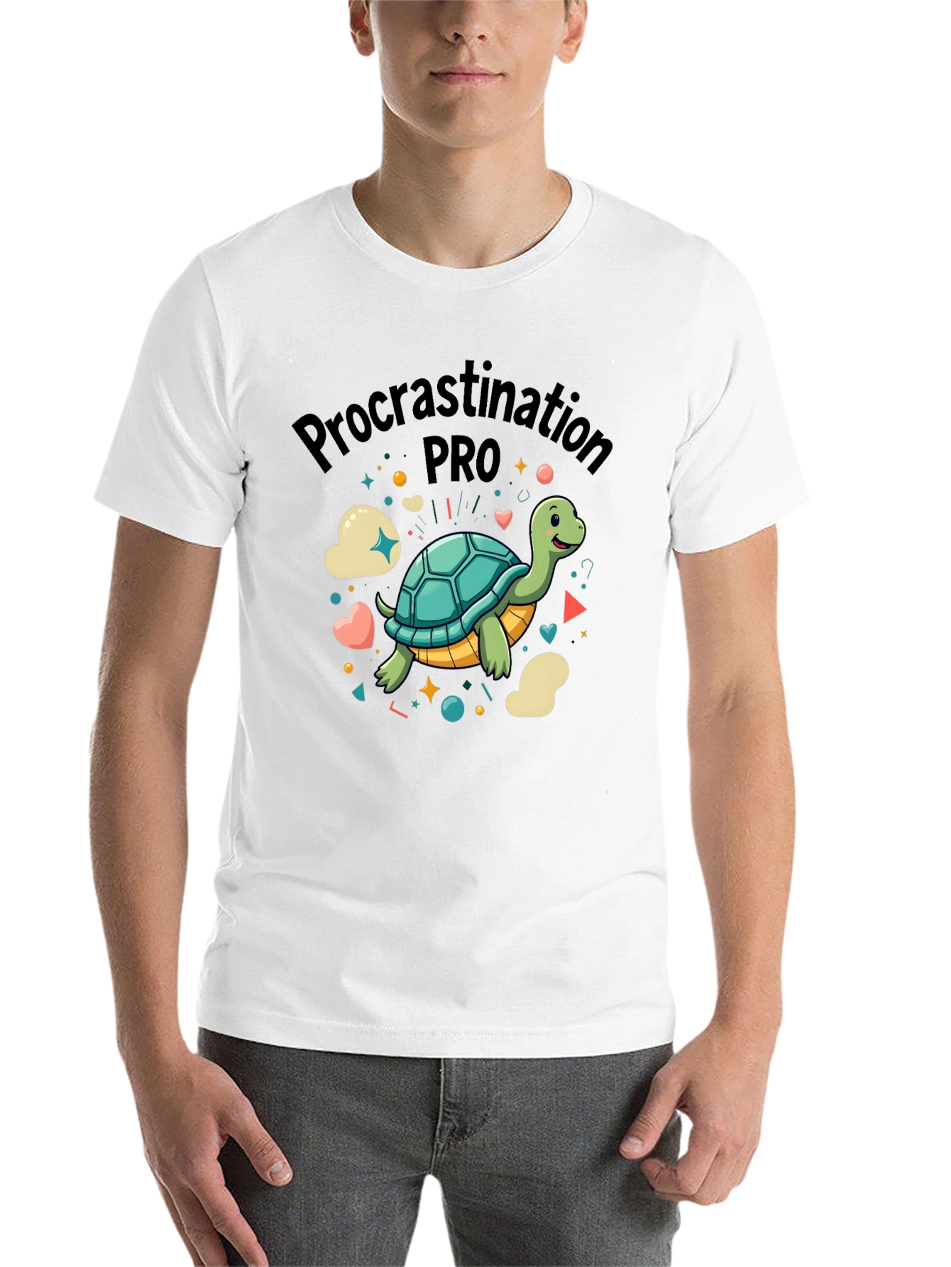 Black Procrastination Pro Turtle Graphic Tee view 14
