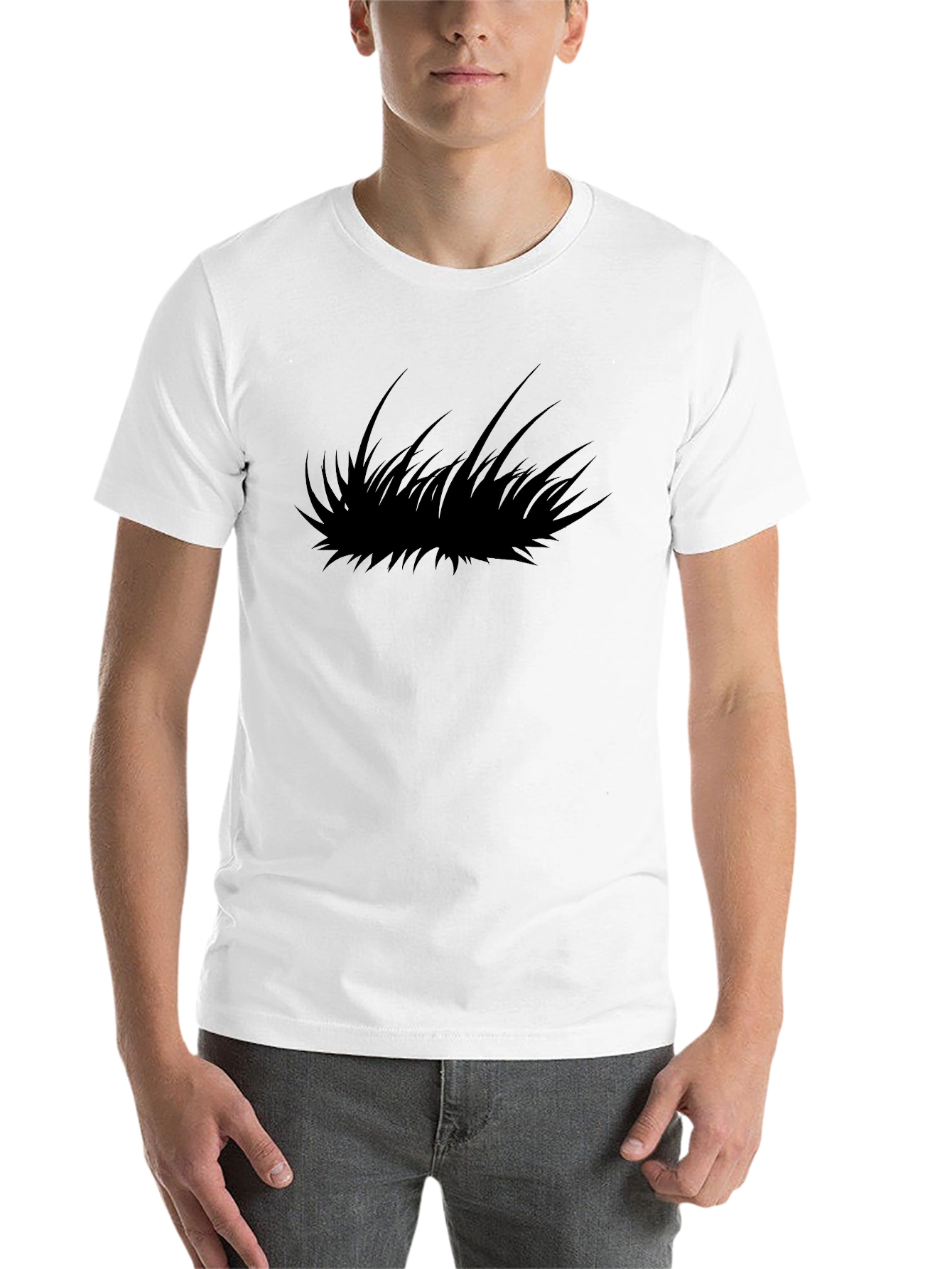 Black Grass Design Black T-Shirt view 14