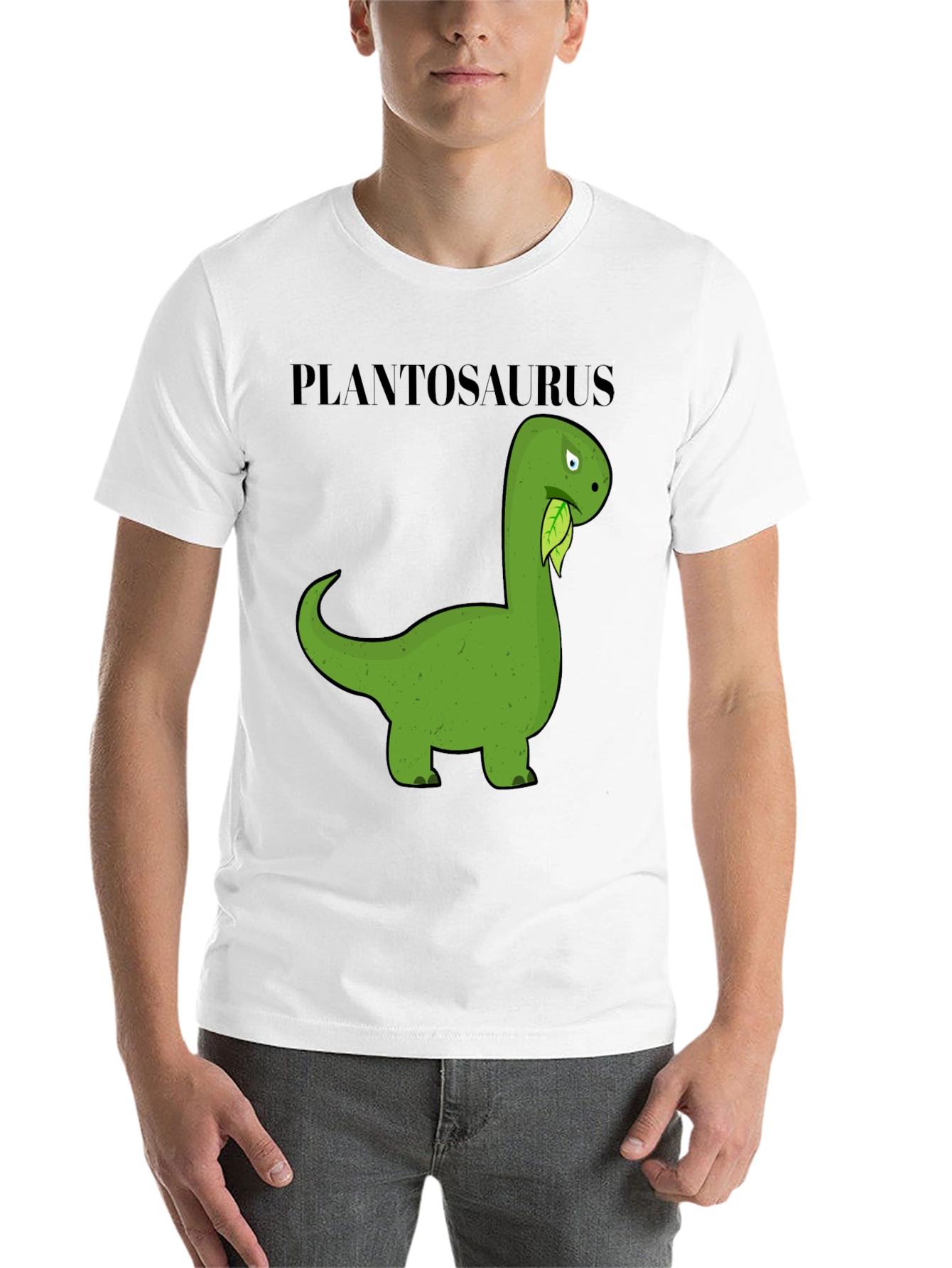 Black Plantosaurus T-Shirt - Funny Herbivore Dinosaur Tee view 14