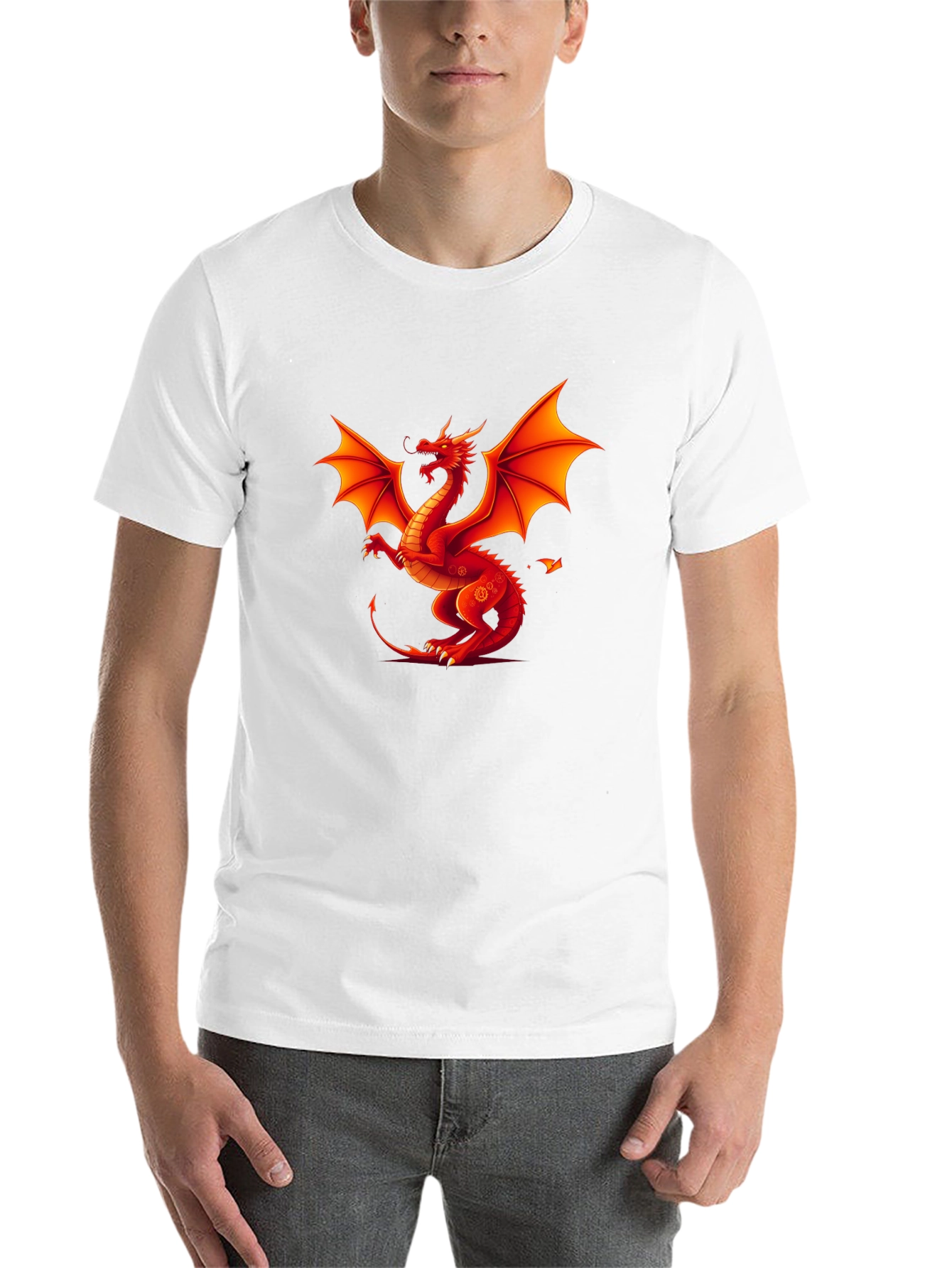 Black Fiery Dragon Graphic Tee - Black Cotton Shirt view 14