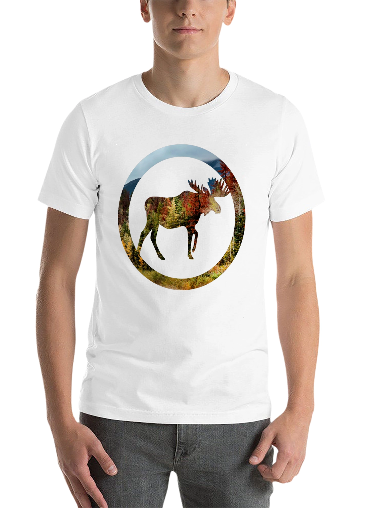 Black Nature Moose Graphic Black T-Shirt view 14