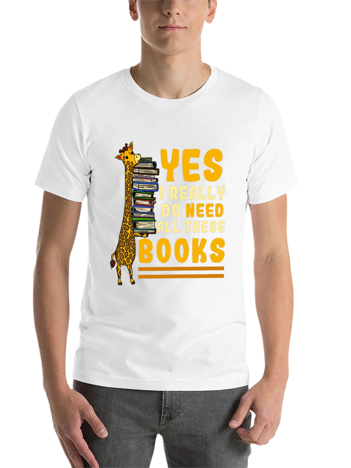 Black Giraffe Book Lover T-Shirt - Yes I Need All These Books! view 14