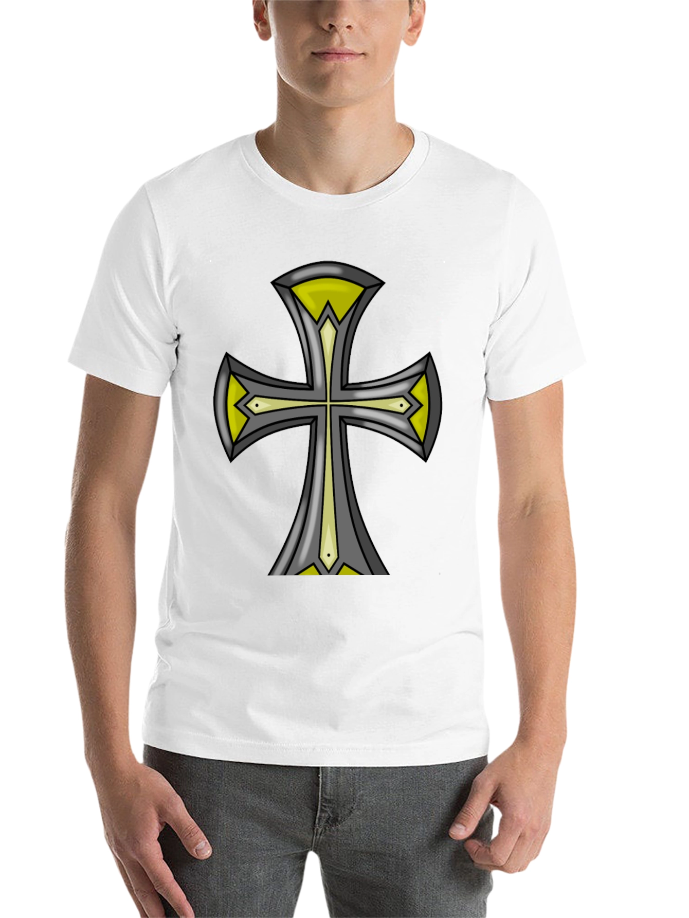 Black Cross Graphic Black Tee - Unique Design view 14