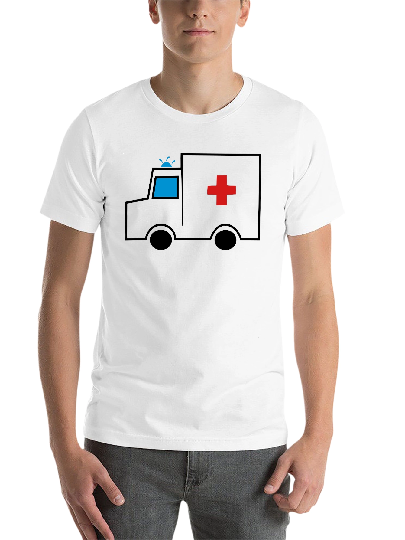 Black Cartoon Ambulance Black T-Shirt view 14