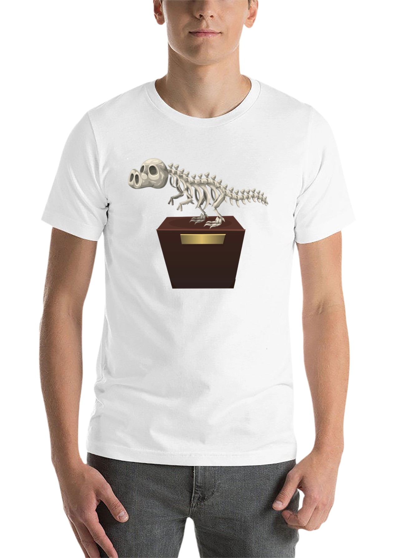 Black Dino Skeleton Graphic Tee - Black Cotton view 14