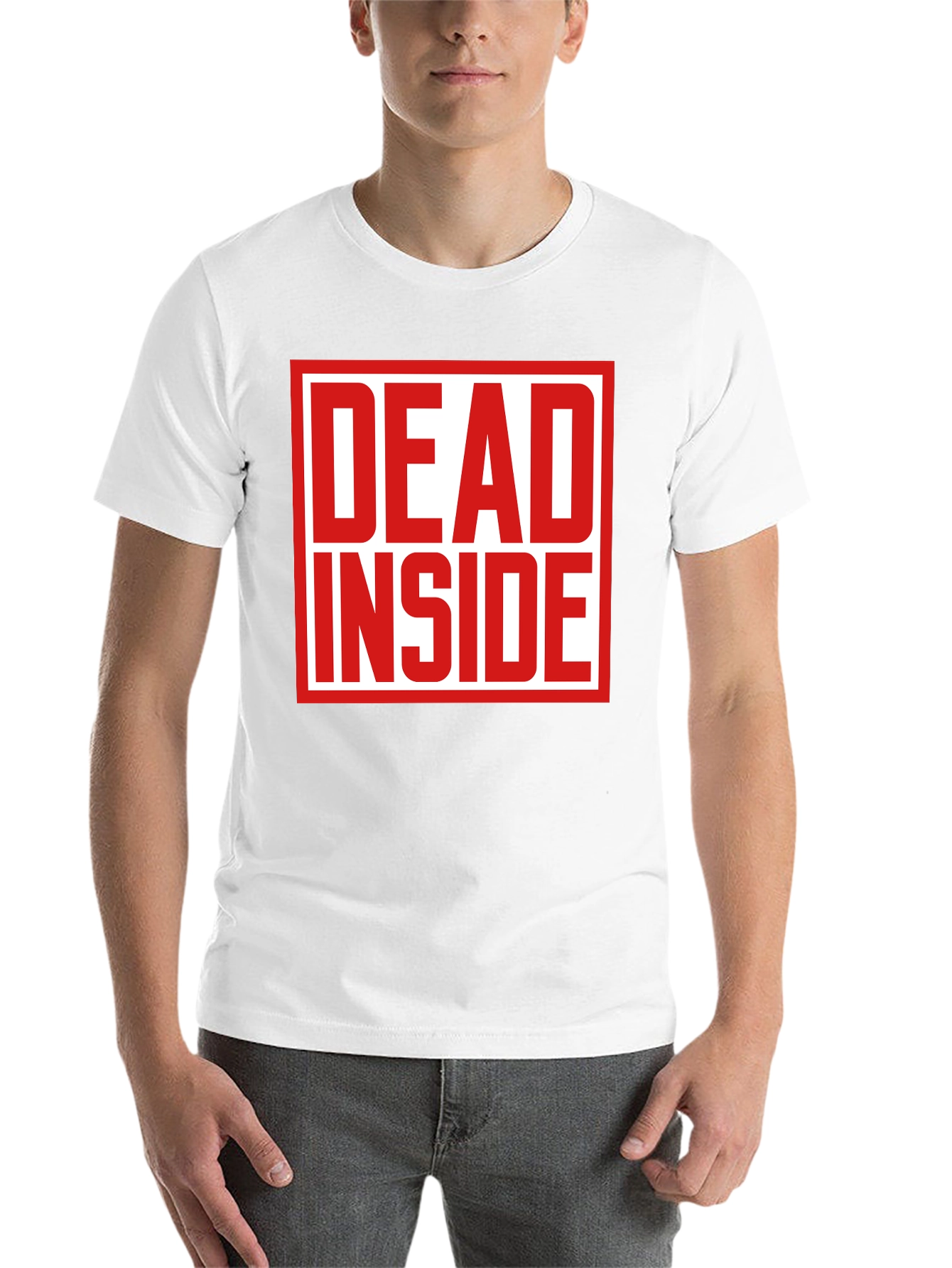 Black Dead Inside Graphic Tee - Black Short Sleeve Cotton T-Shirt view 14