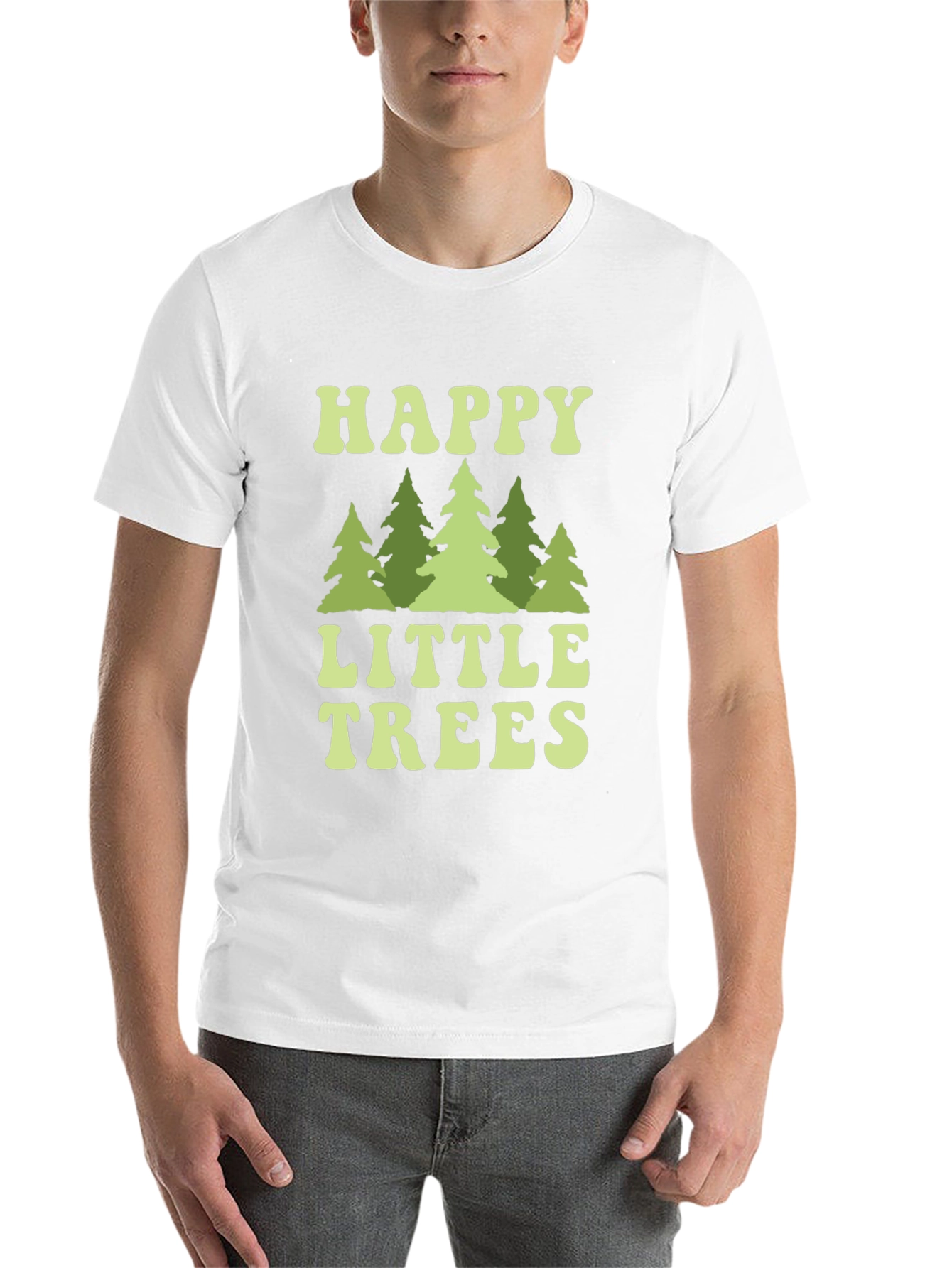 Black Happy Little Trees Graphic T-Shirt view 14