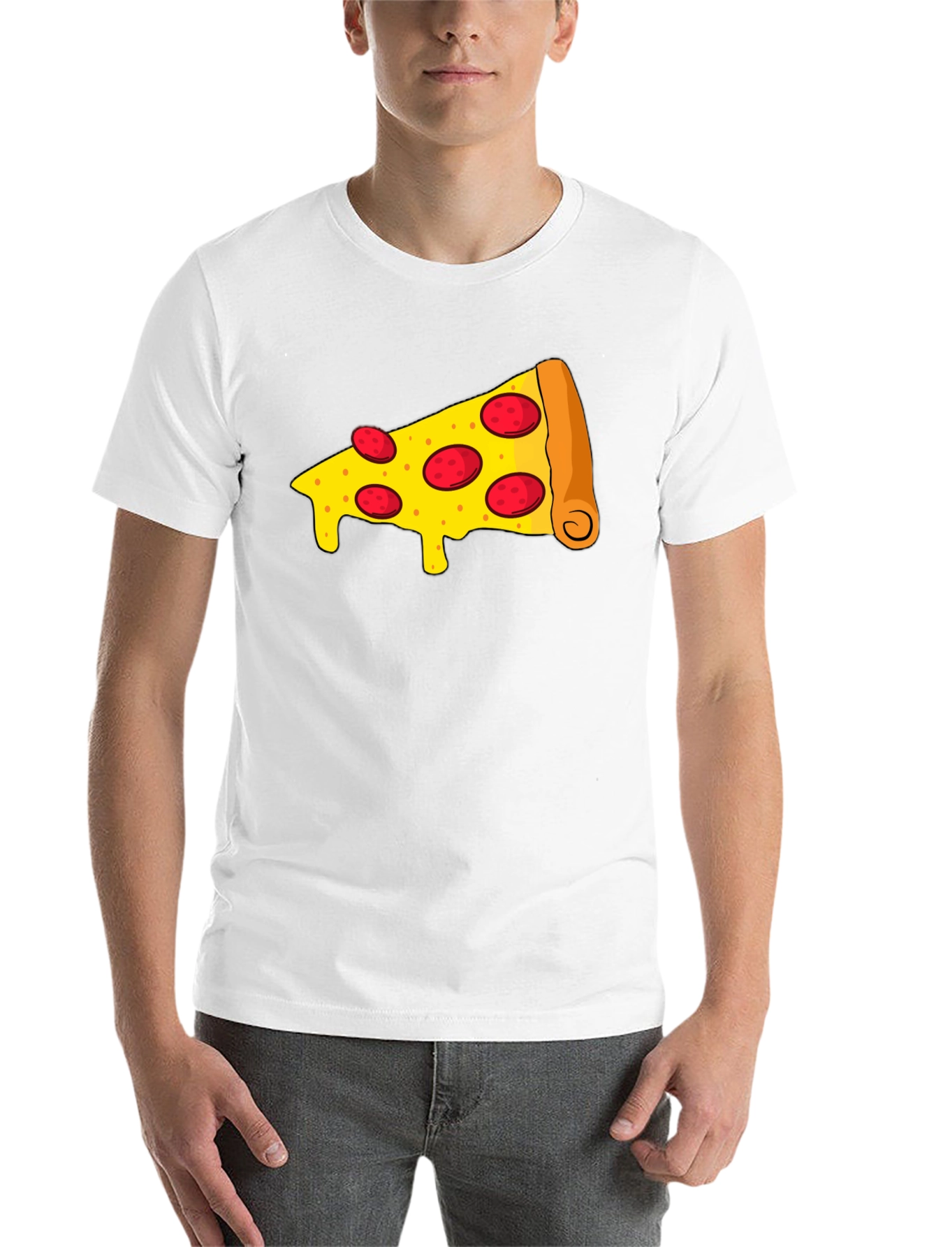 Black Pizza Slice Graphic Tee - Unisex Black T-Shirt view 14