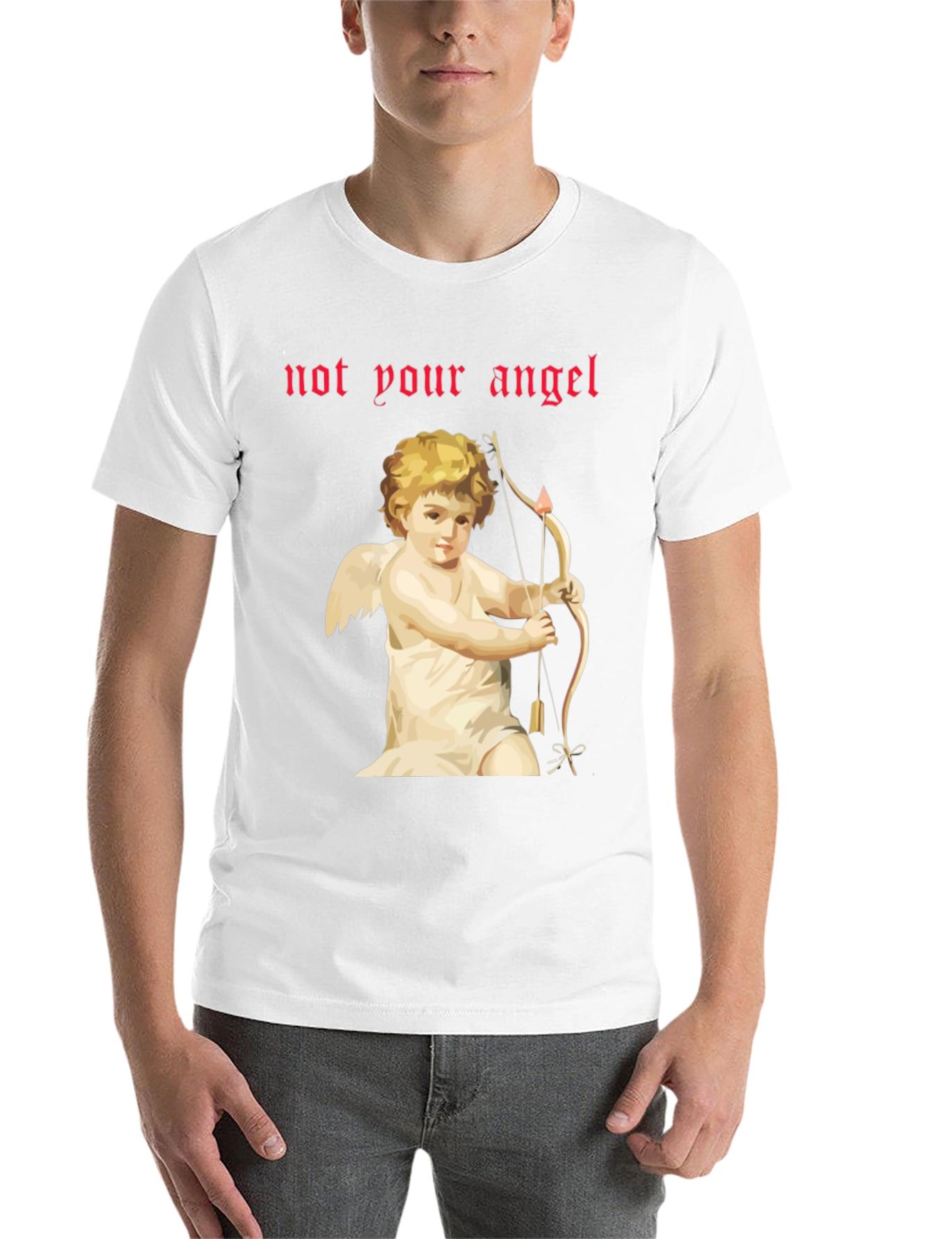 Black Not Your Angel Cupid Graphic Tee - Black T-Shirt view 14