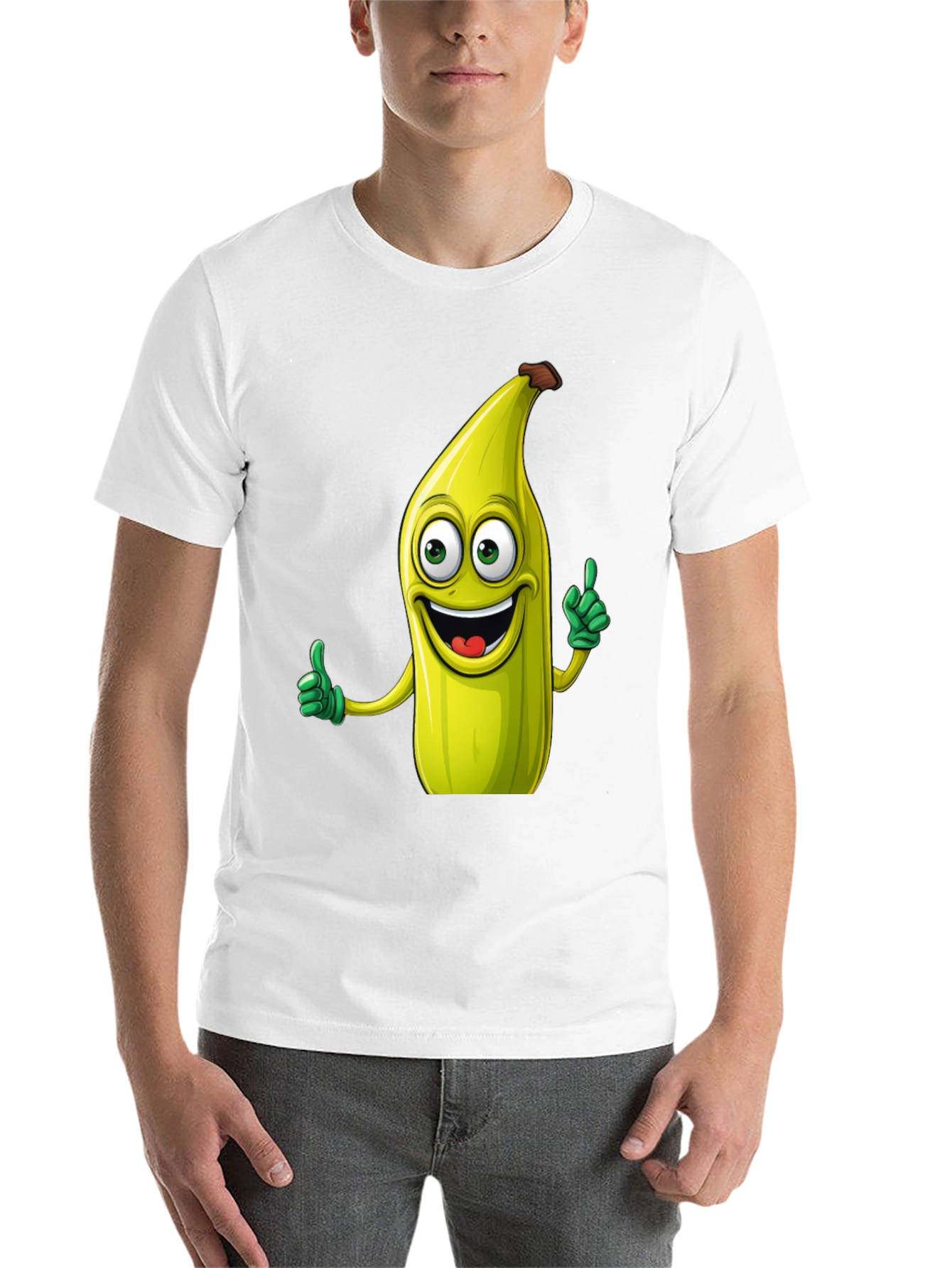 Black Funny Banana Cartoon Black T-Shirt view 14