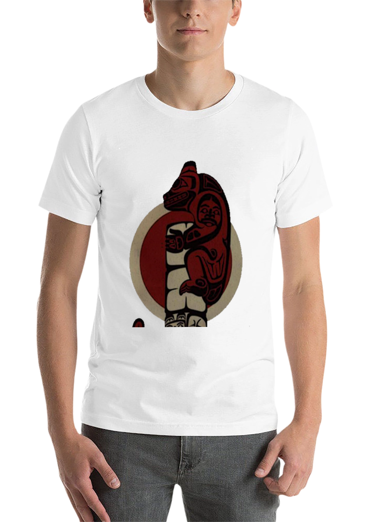 Black Native Art Bear Graphic T-Shirt view 14