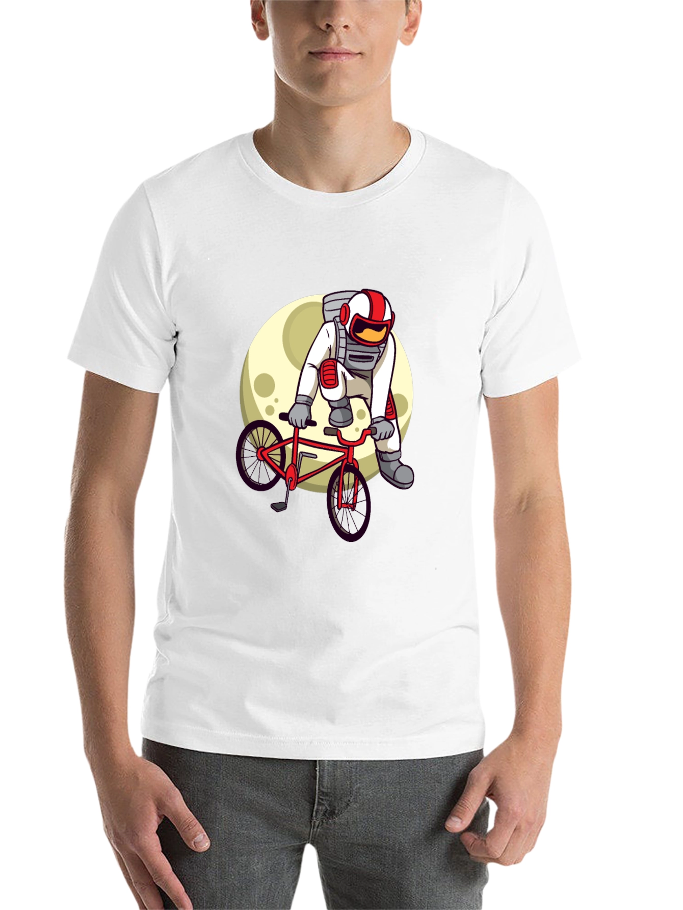 Black Astronaut Biker Graphic Tee - Space Adventure Shirt view 14