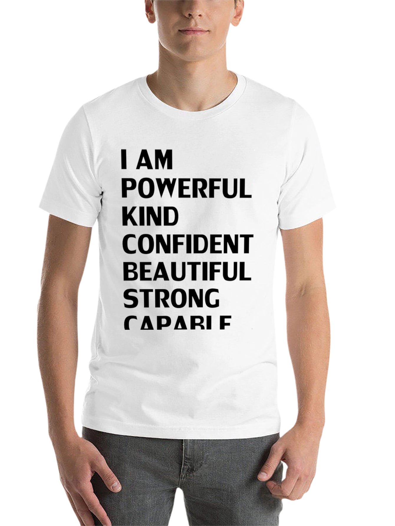 Black Empowering Affirmations T-Shirt: Powerful, Kind, Confident view 14