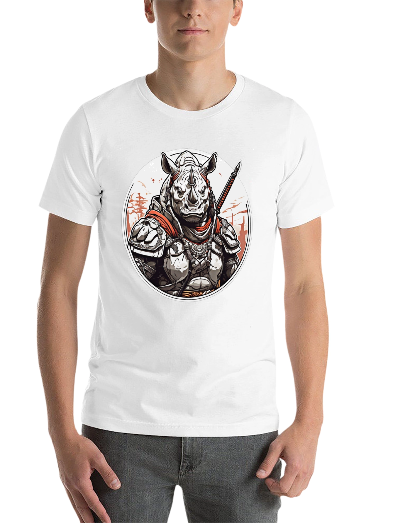 Black Armored Rhino Warrior Graphic Tee view 14