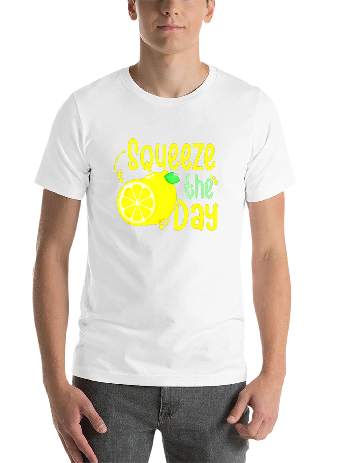 Black Squeeze the Day Graphic Tee - Black Cotton T-Shirt view 14