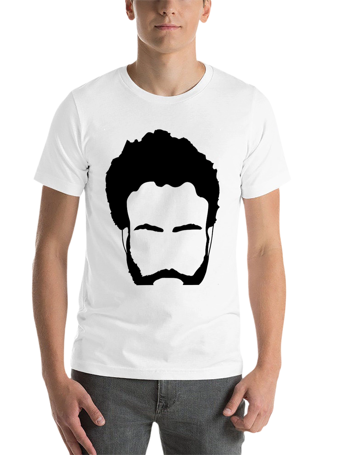 Black Graphic Black T-Shirt - Silhouette Face view 14