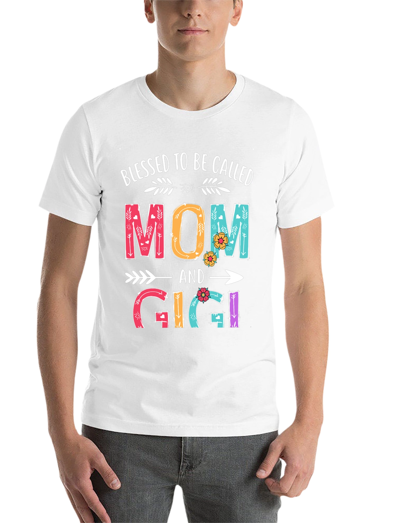 Black Blessed To Be Called Mom and Gigi T-Shirt view 14