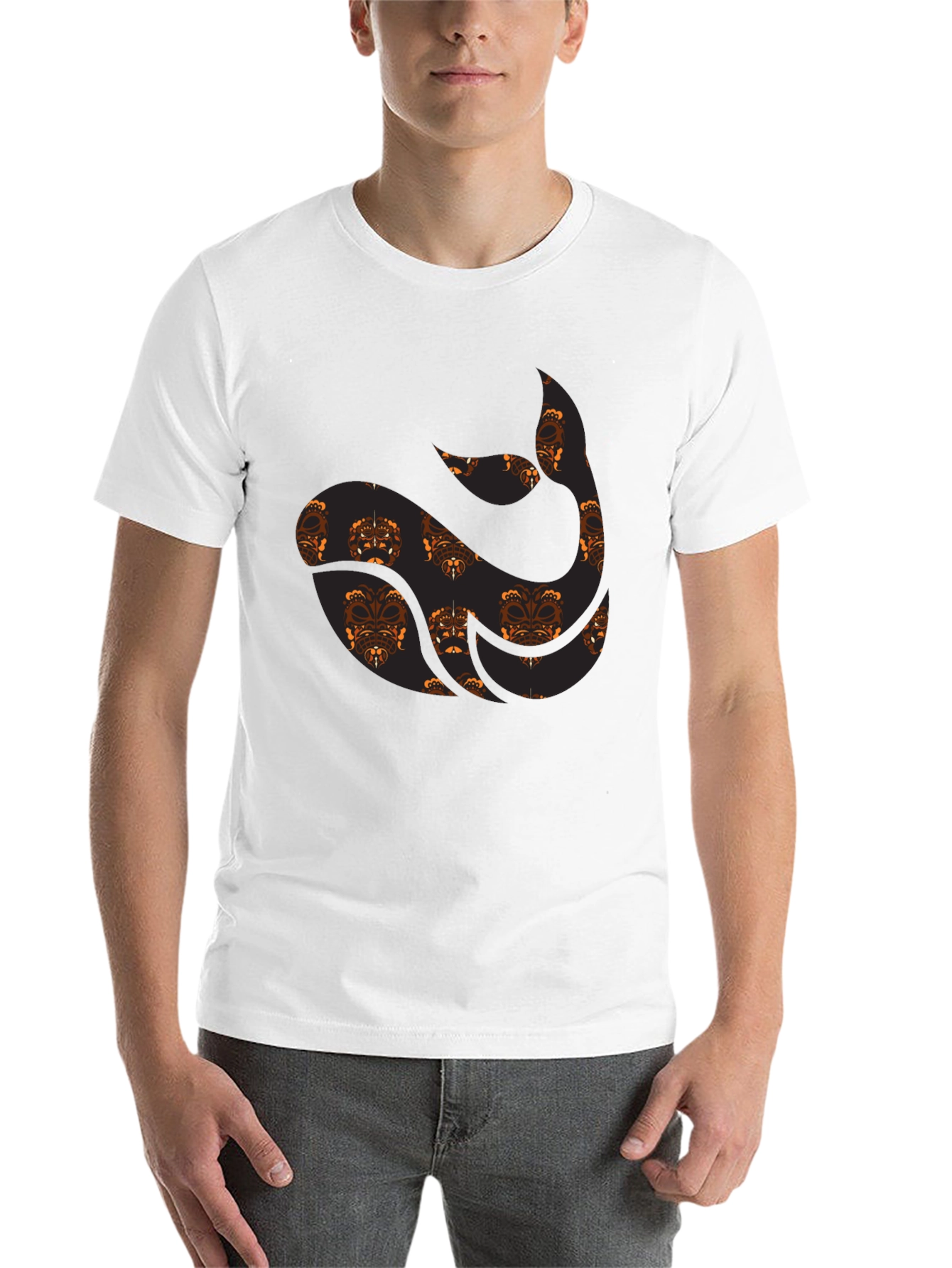 Black Tribal Whale Graphic Tee - Black view 14