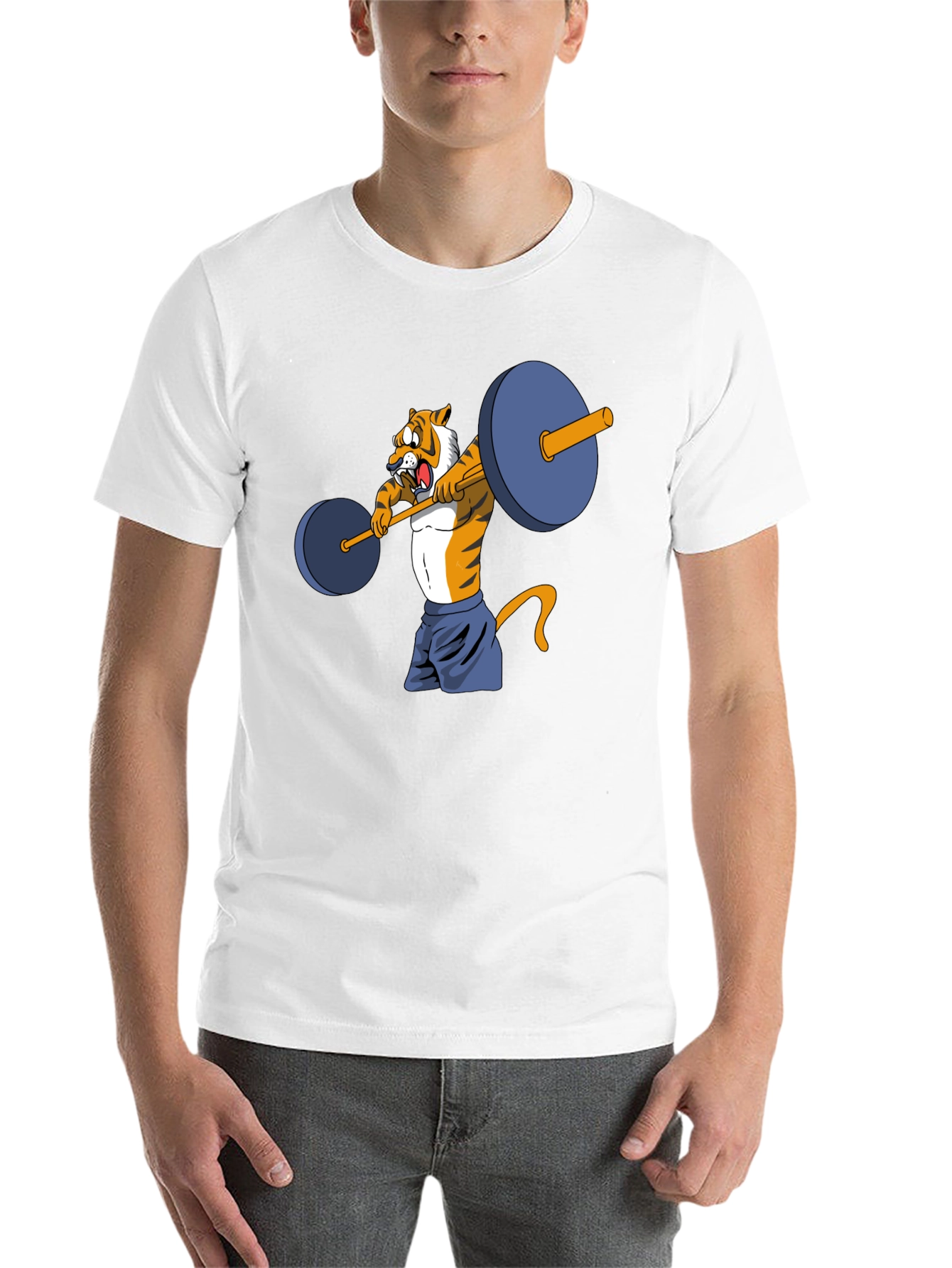 Black Tiger Lifting Weights Graphic Tee view 14