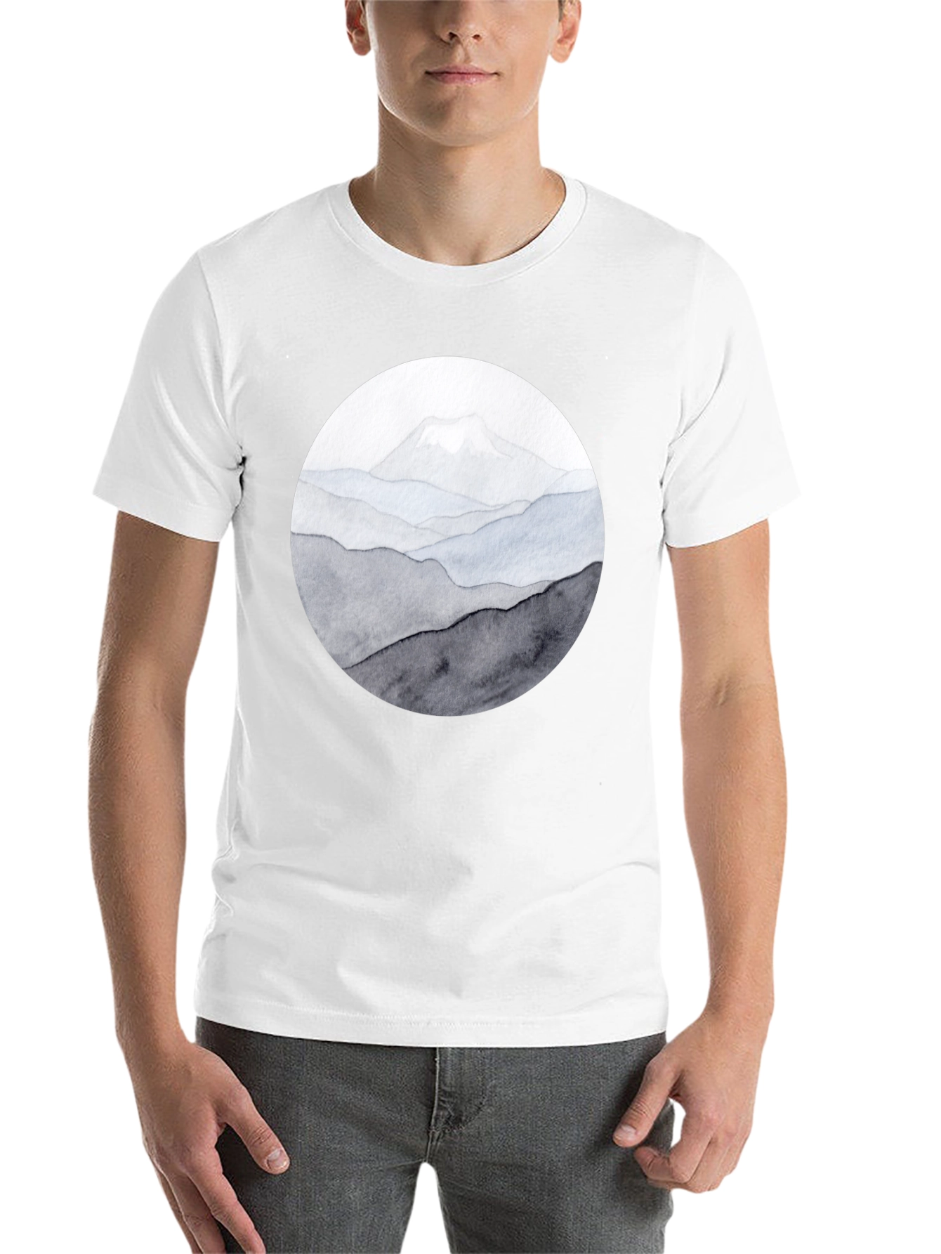 Black Mountain Range Graphic Tee - Black Casual Shirt view 14
