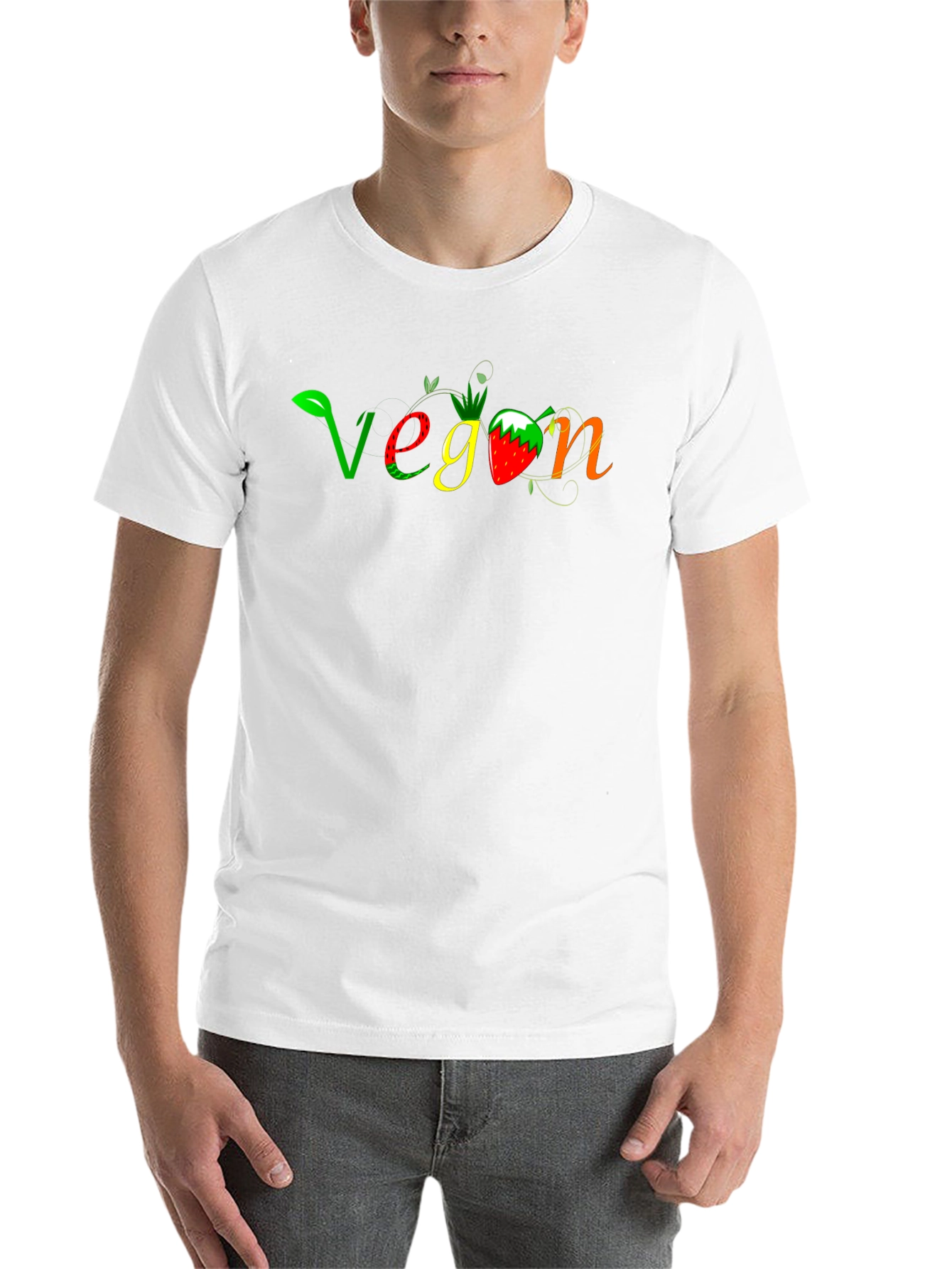 Black Vegan Graphic Tee - Fresh & Fun Design view 14