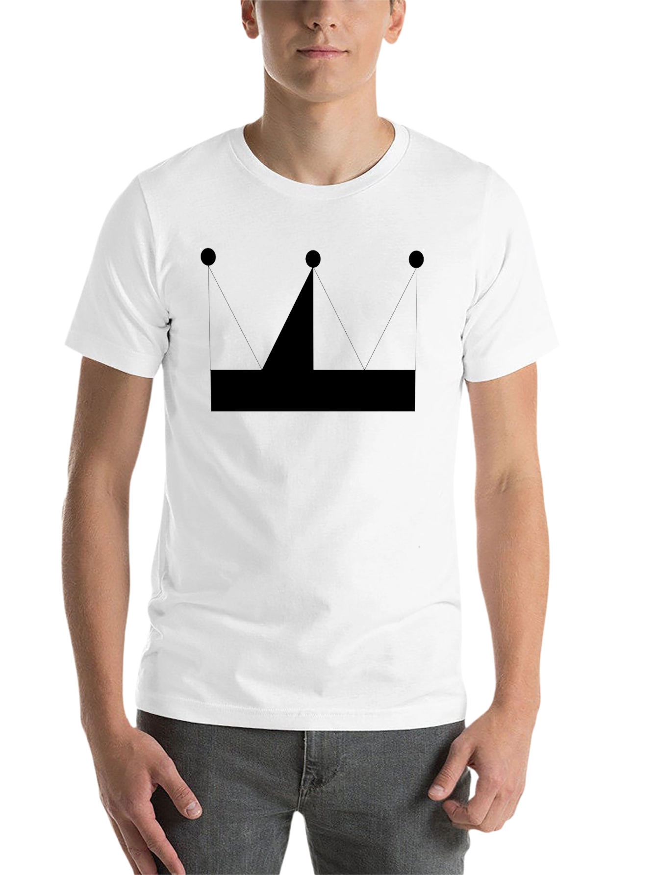 Black Modern Crown Graphic Black T-Shirt view 14