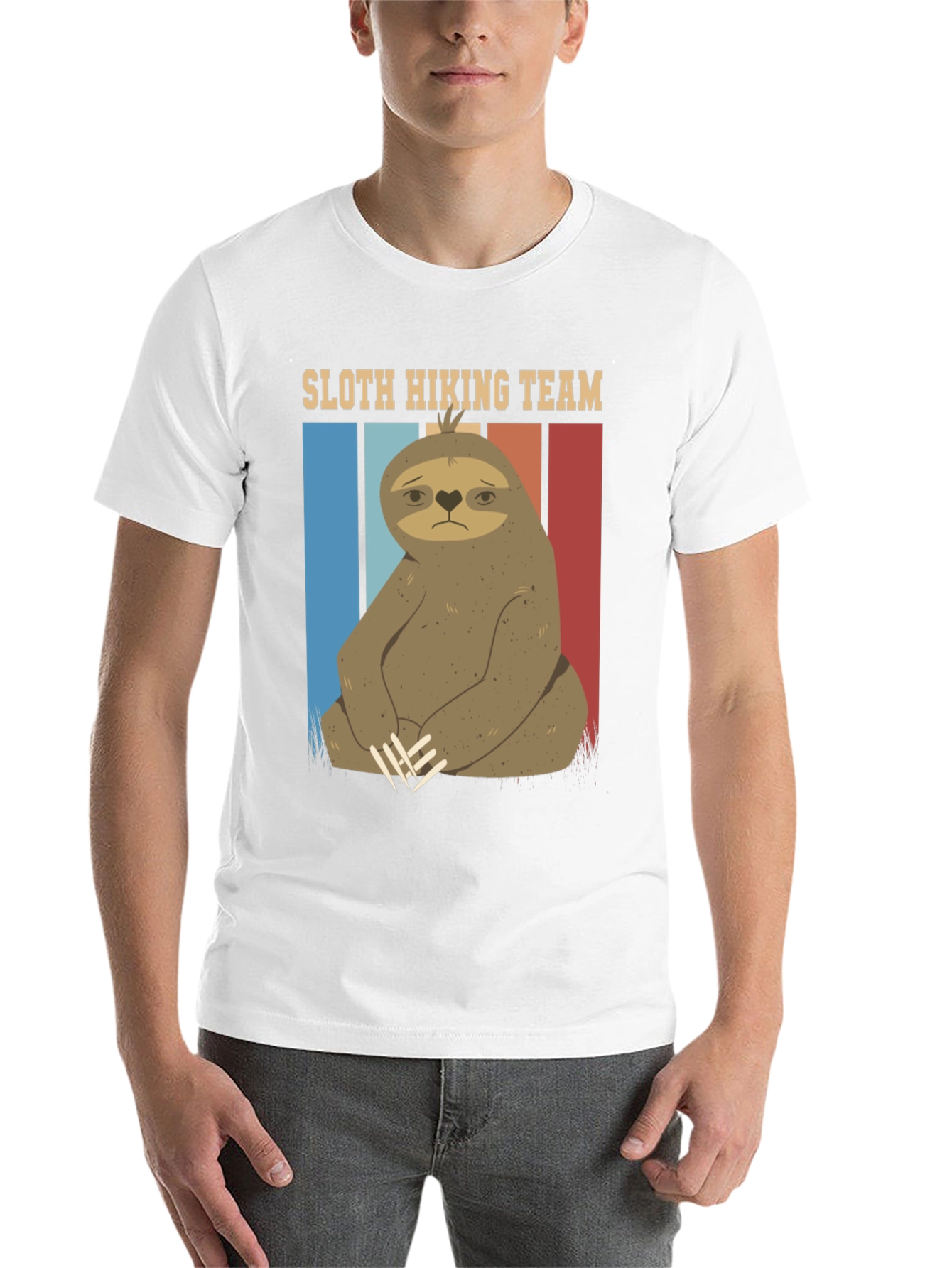 Black Sloth Hiking Team Graphic Tee - Comfy Black T-Shirt view 14