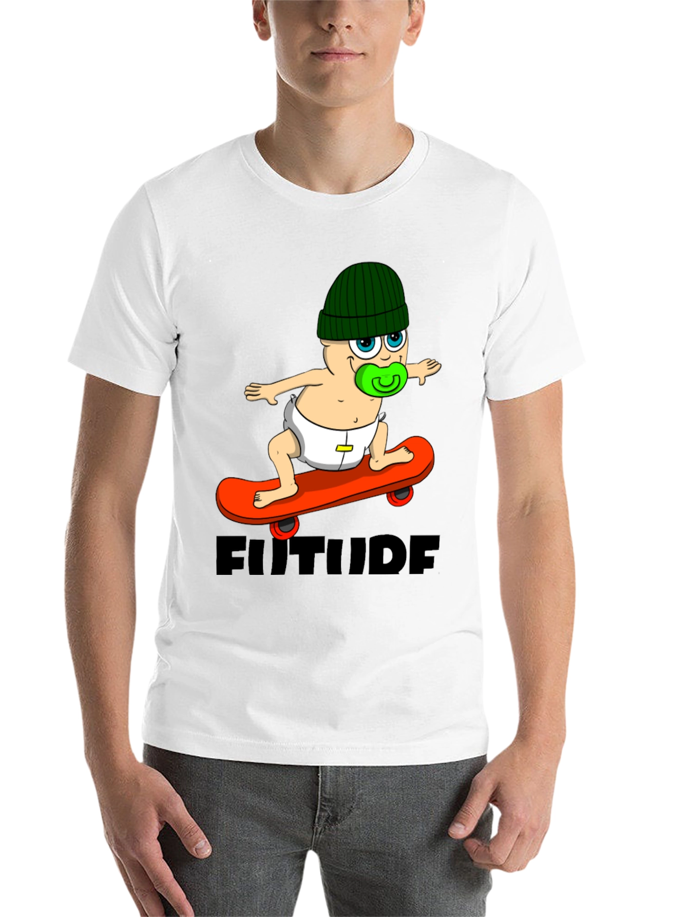 Black Skateboarding Baby T-Shirt - Future Attitude Tee view 14