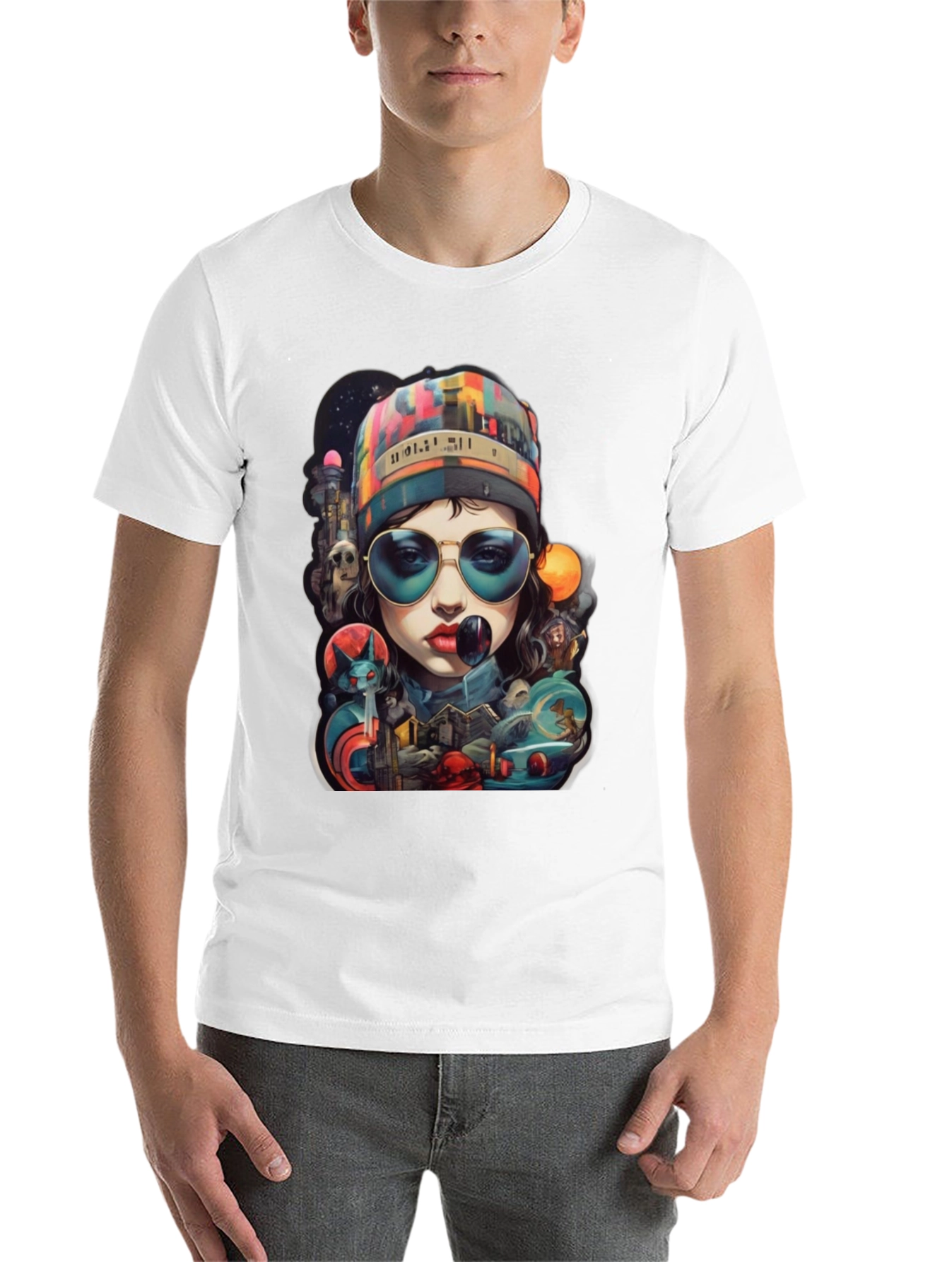 Black Artistic Graphic Print T-Shirt - Stylish Streetwear view 14