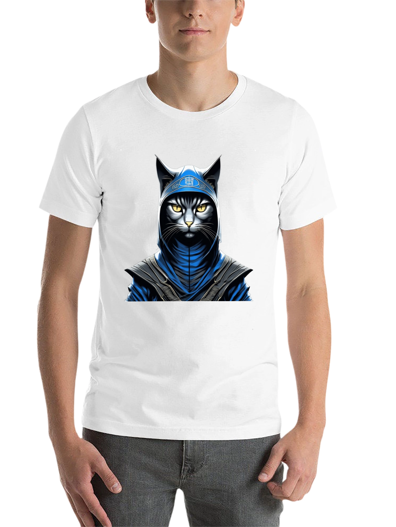 Black Ninja Cat Graphic T-Shirt - Stealth Style view 14