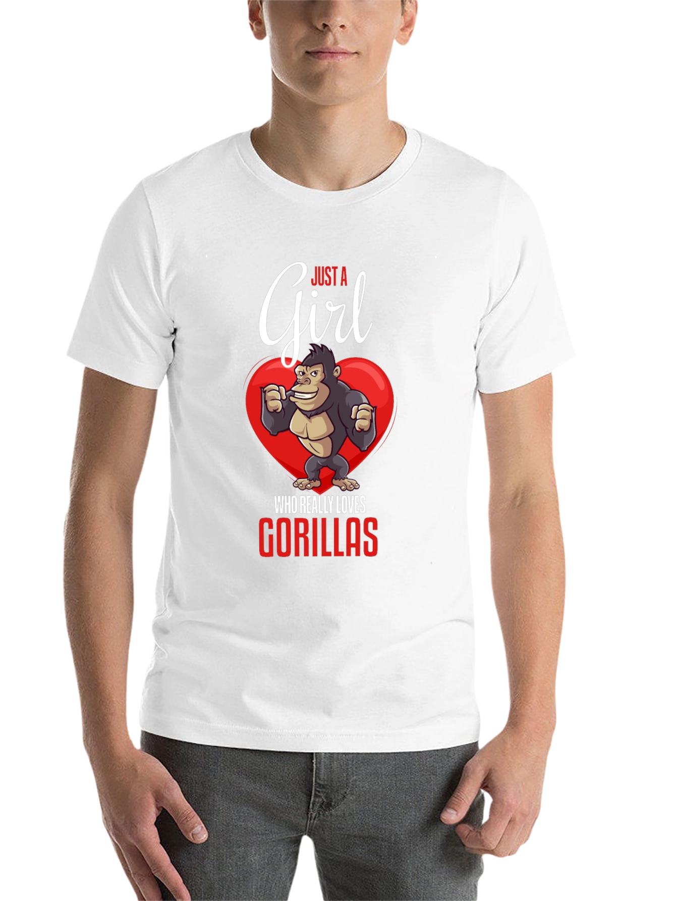 Black Just a Girl Who Loves Gorillas T-Shirt view 14