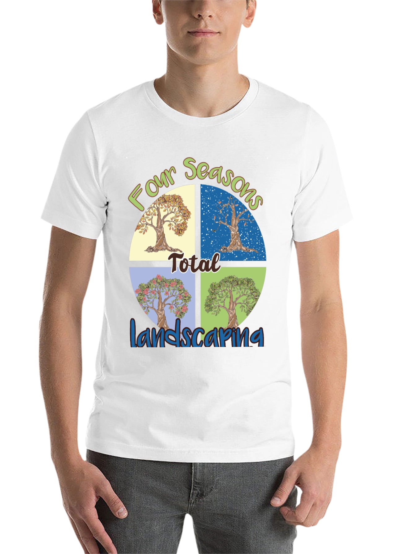 Black Four Seasons Landscaping T-Shirt view 14