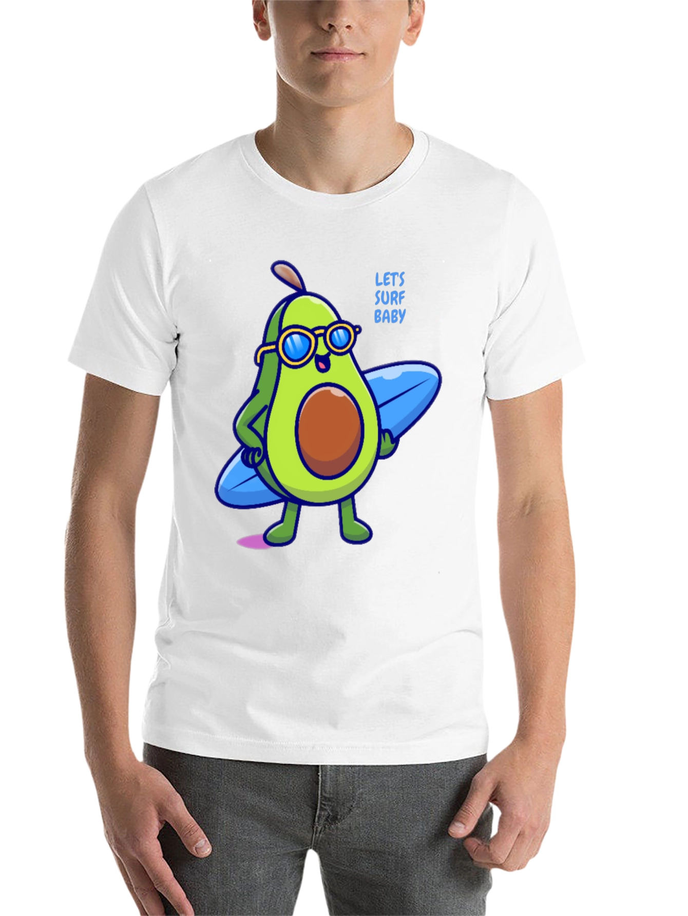 Black Avocado Surfer Graphic Tee - Let's Surf Baby! view 14