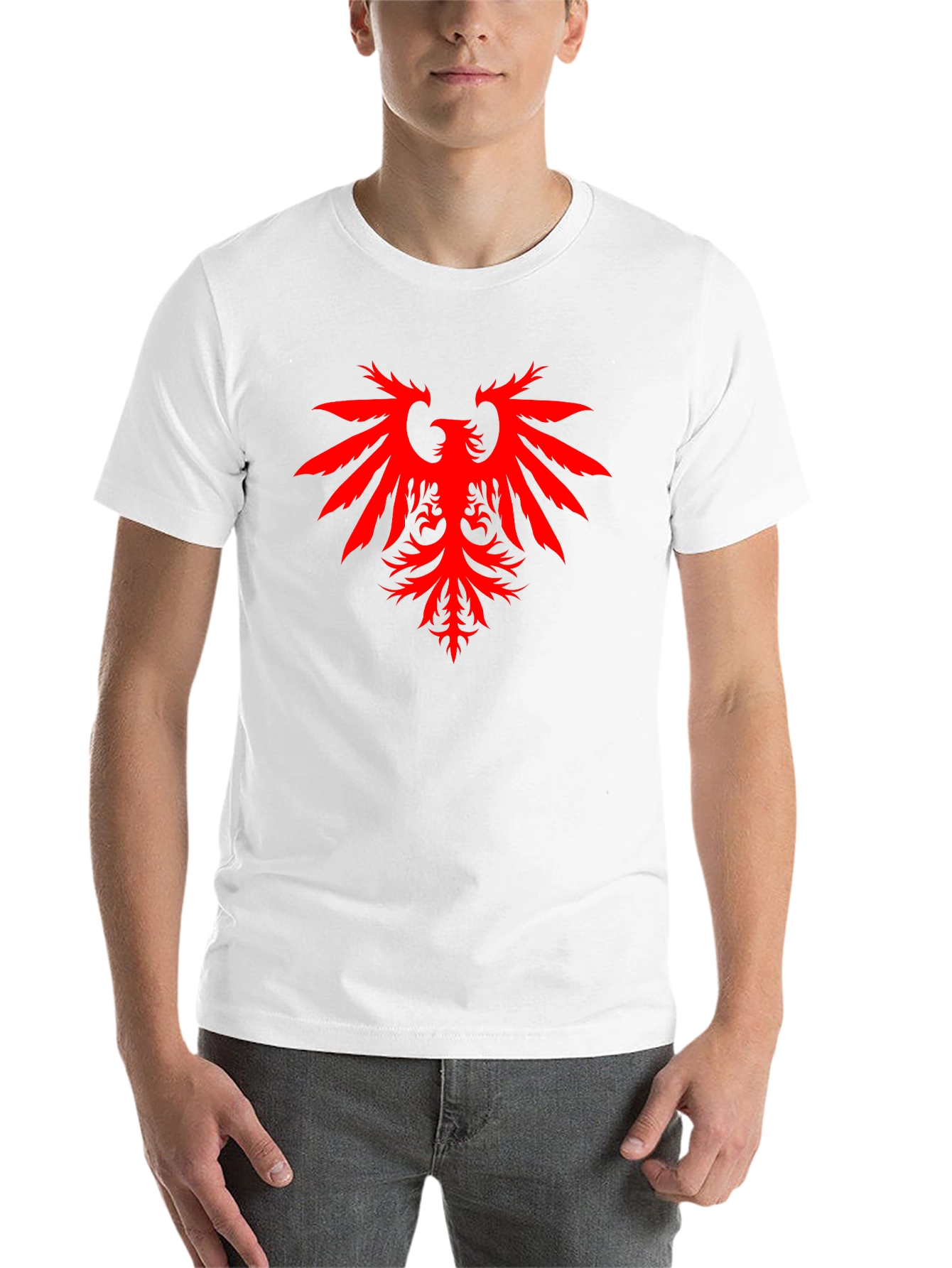 Black Black T-Shirt with Red Eagle Graphic view 14