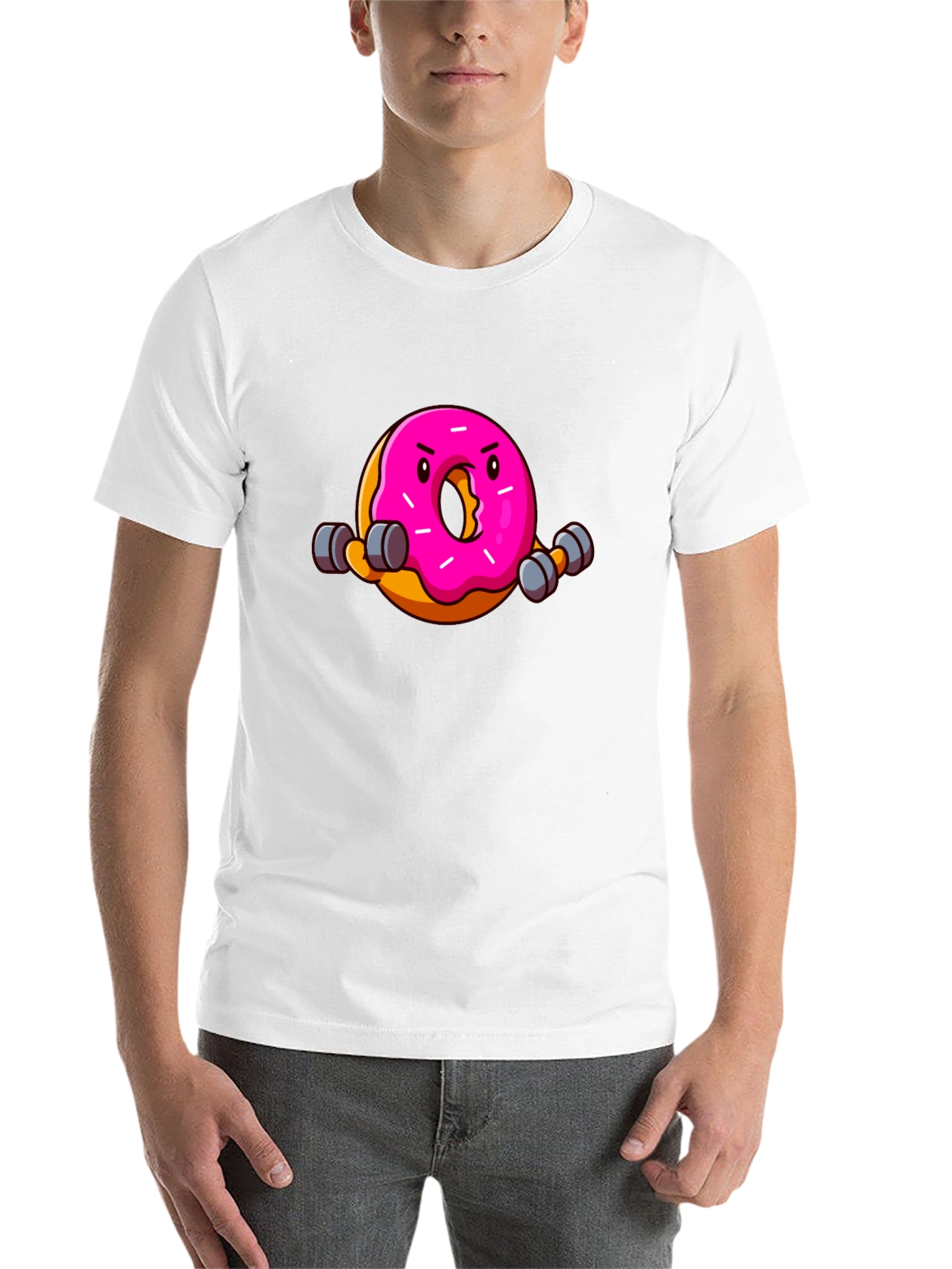 Black Funny Donut Workout Graphic T-Shirt view 14